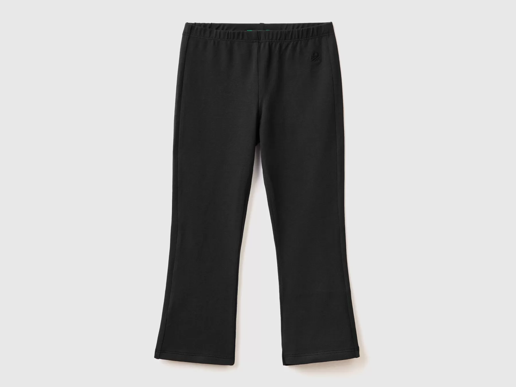 Benetton Leggings A Zampa In Cotone Stretch Nero Hot