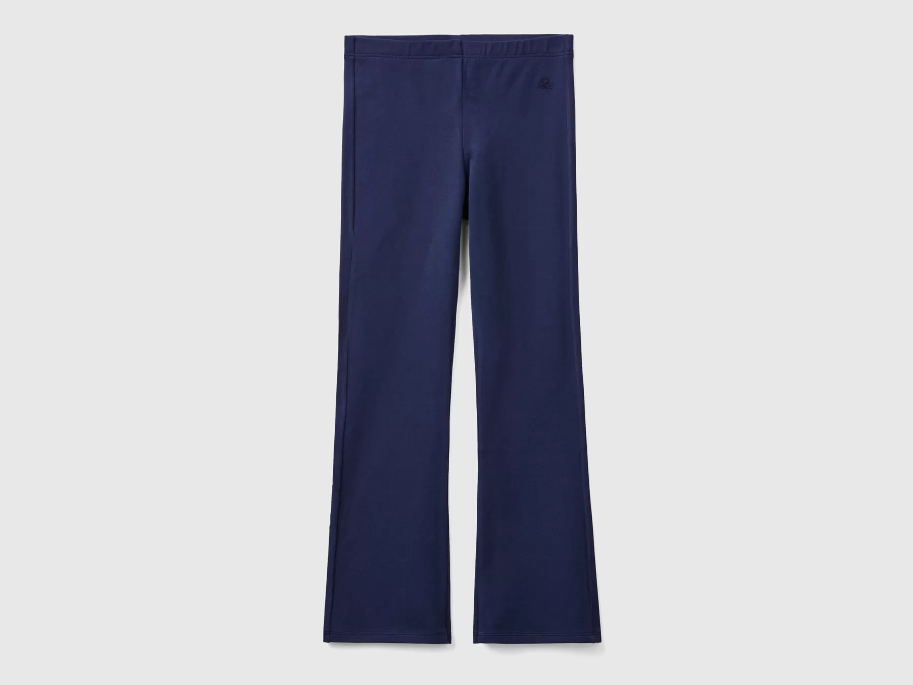 Benetton Leggings A Zampa In Cotone Stretch Blu Scuro Flash Sale