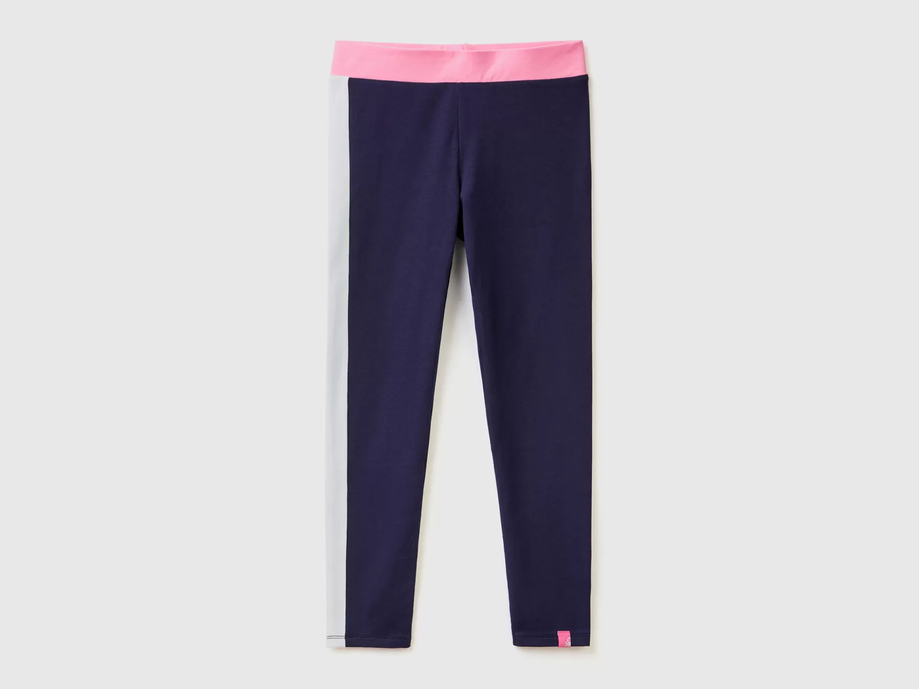 Benetton Leggings Color Block Blu Scuro Flash Sale