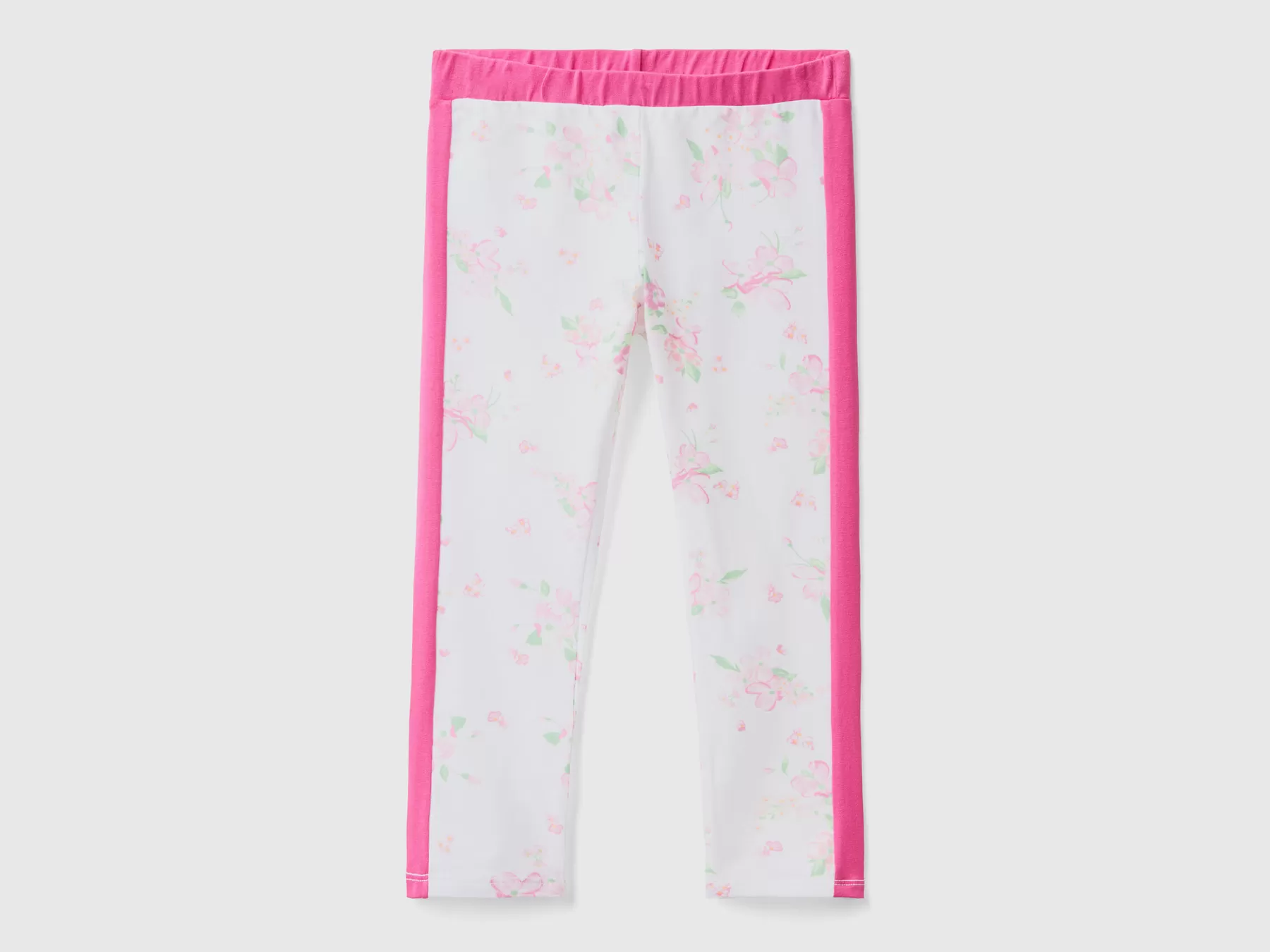 Benetton Leggings Con Stampa A Fiori Bianco Flash Sale