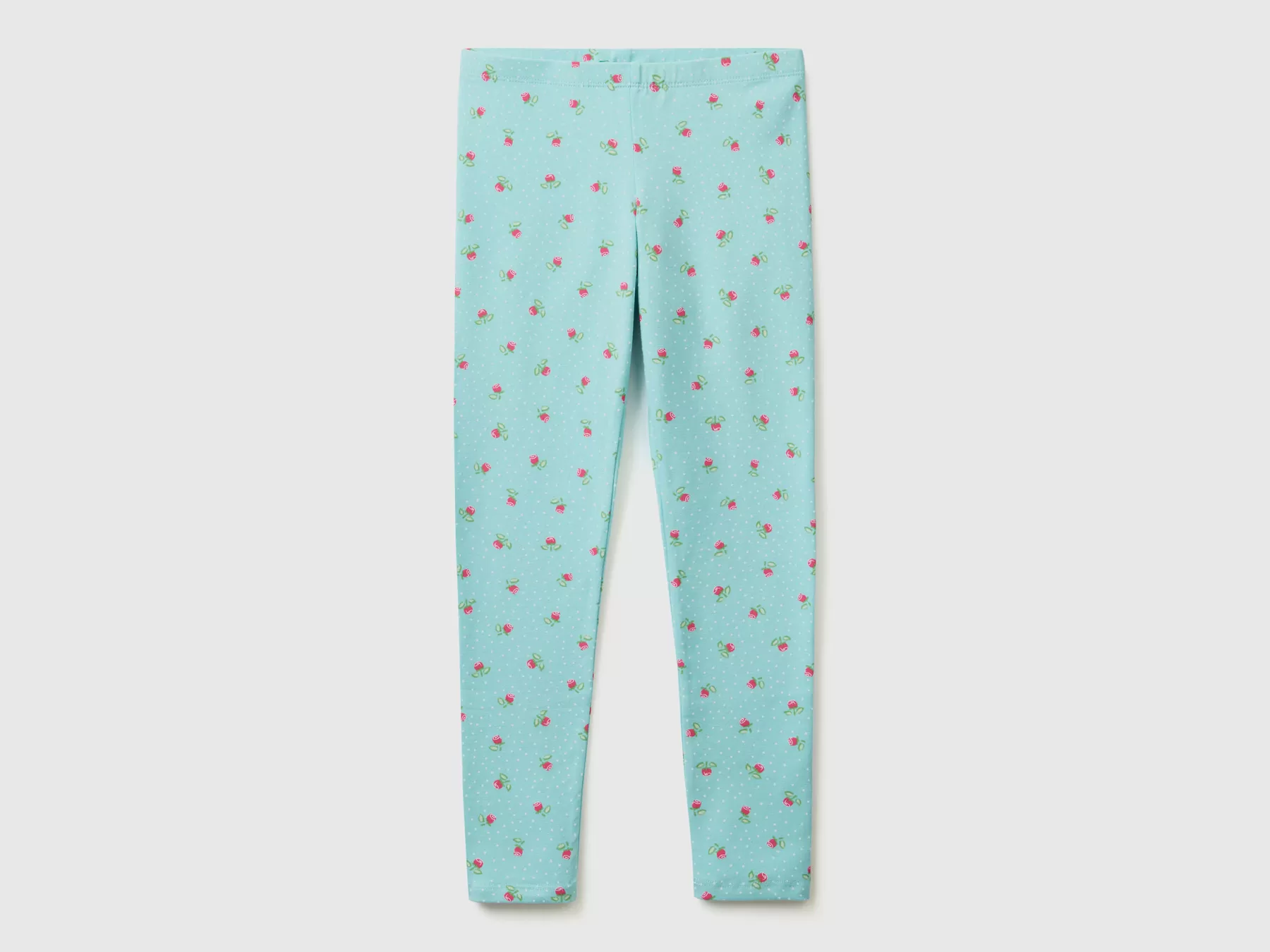 Benetton Leggings Con Stampa Fantasia Verde Acqua Fashion