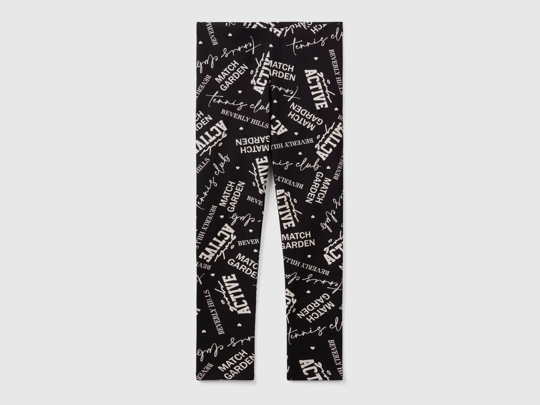 Benetton Leggings Con Stampa Fantasia Nero Outlet