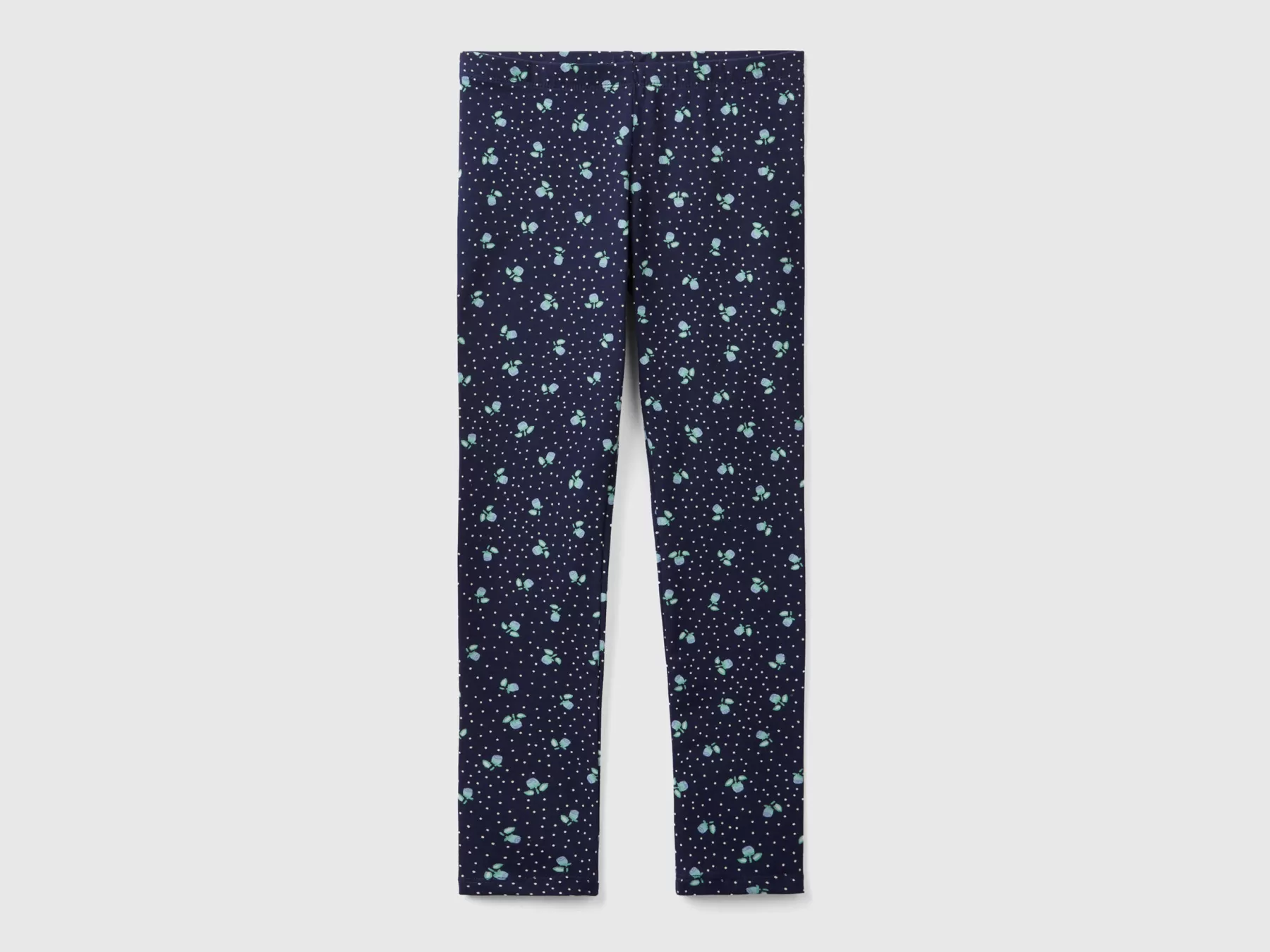 Benetton Leggings Con Stampa Fantasia Blu Scuro Clearance