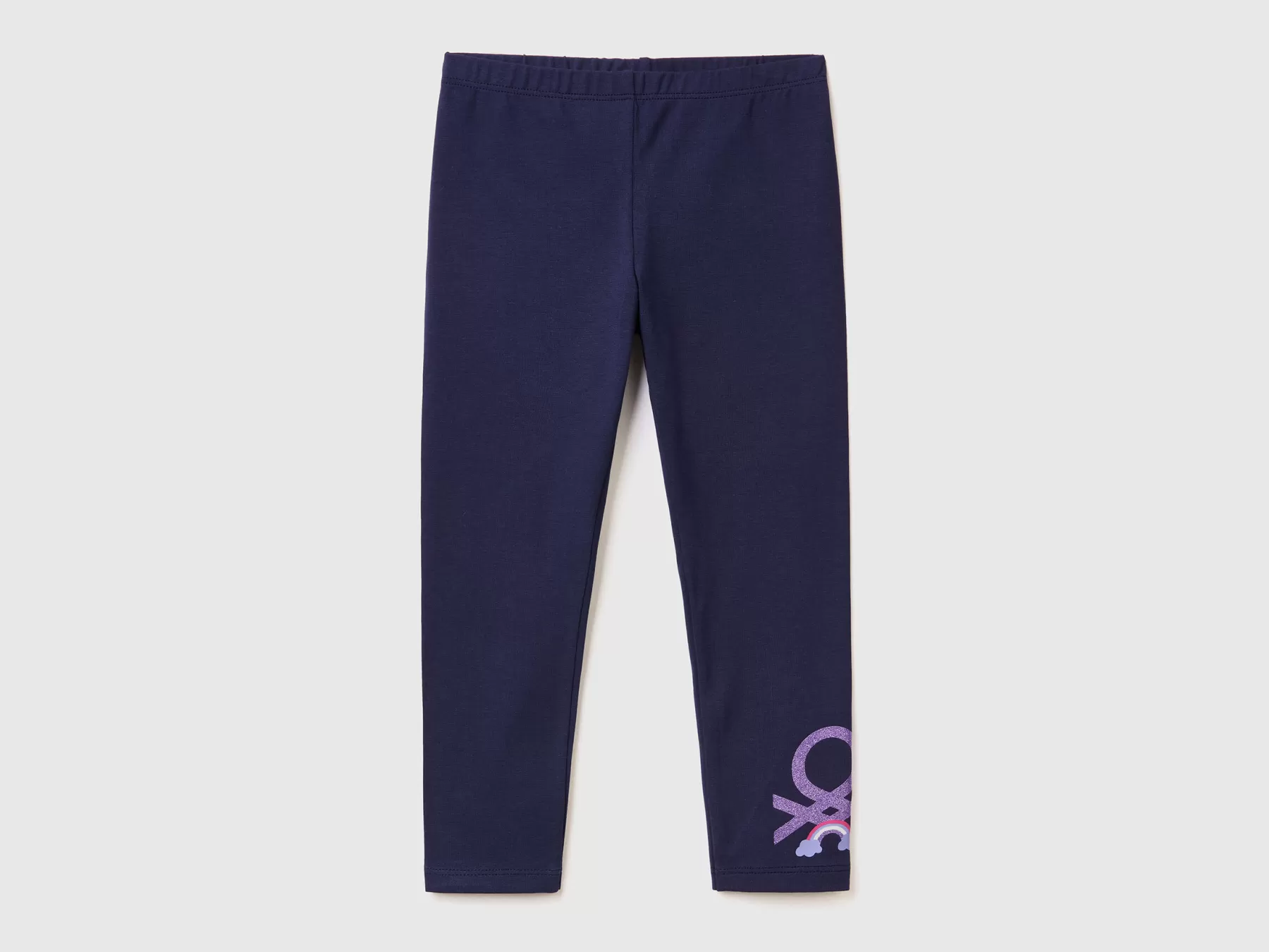 Benetton Leggings Con Stampa Glitter Blu Scuro Clearance