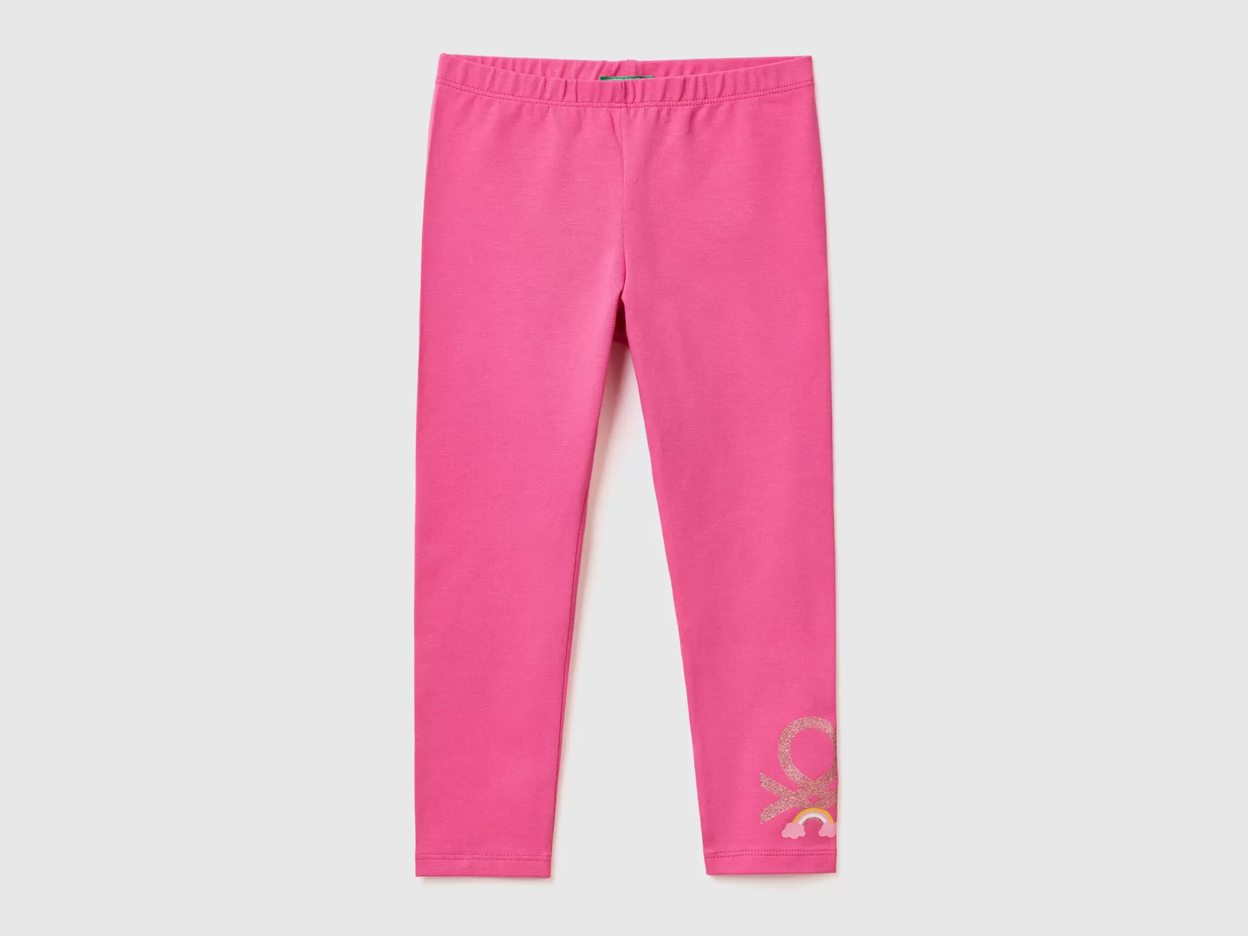 Benetton Leggings Con Stampa Glitter Fucsia Sale