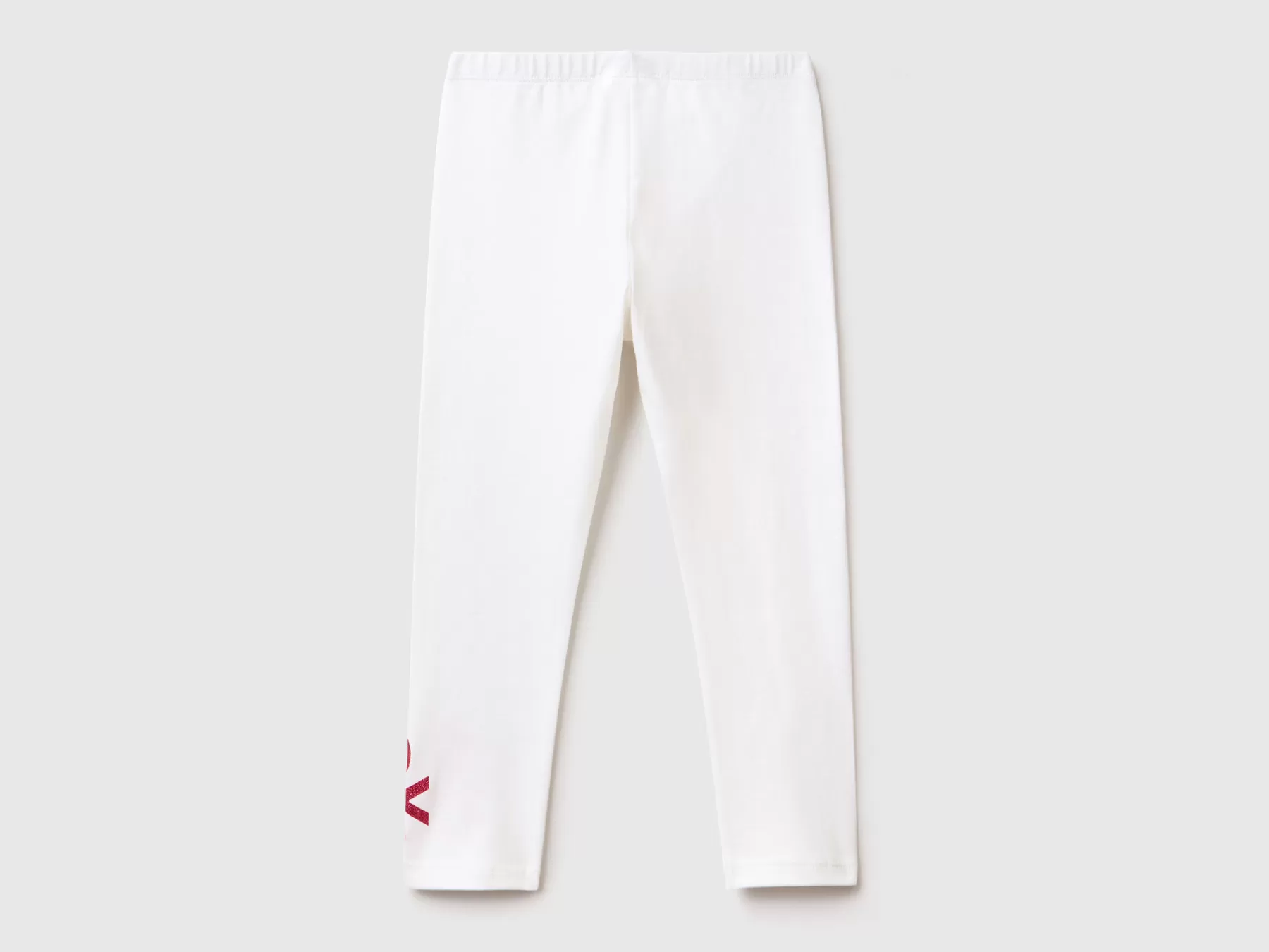 Benetton Leggings Con Stampa Glitter Bianco Online