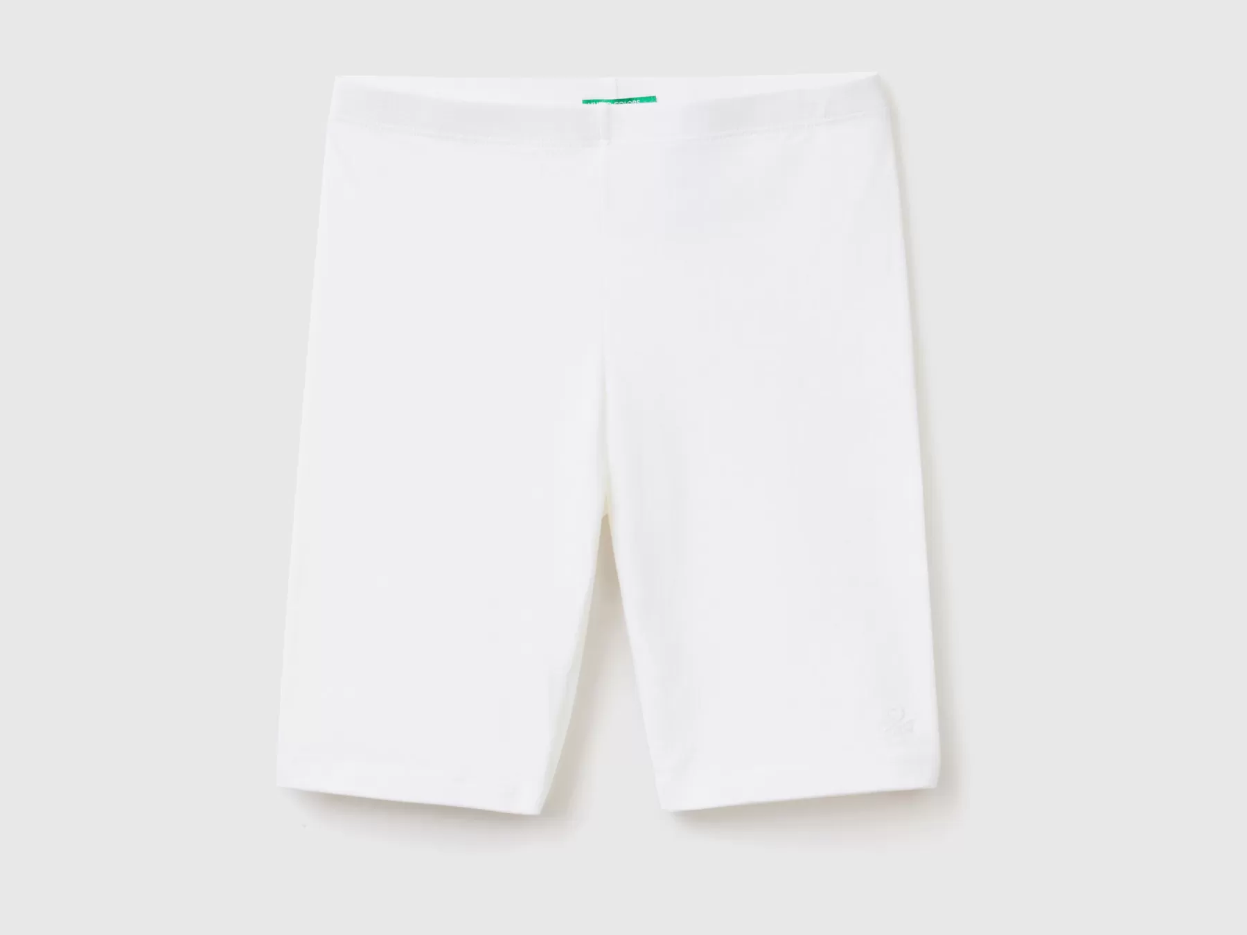 Benetton Leggings Corti In Cotone Stretch Bianco Best Sale