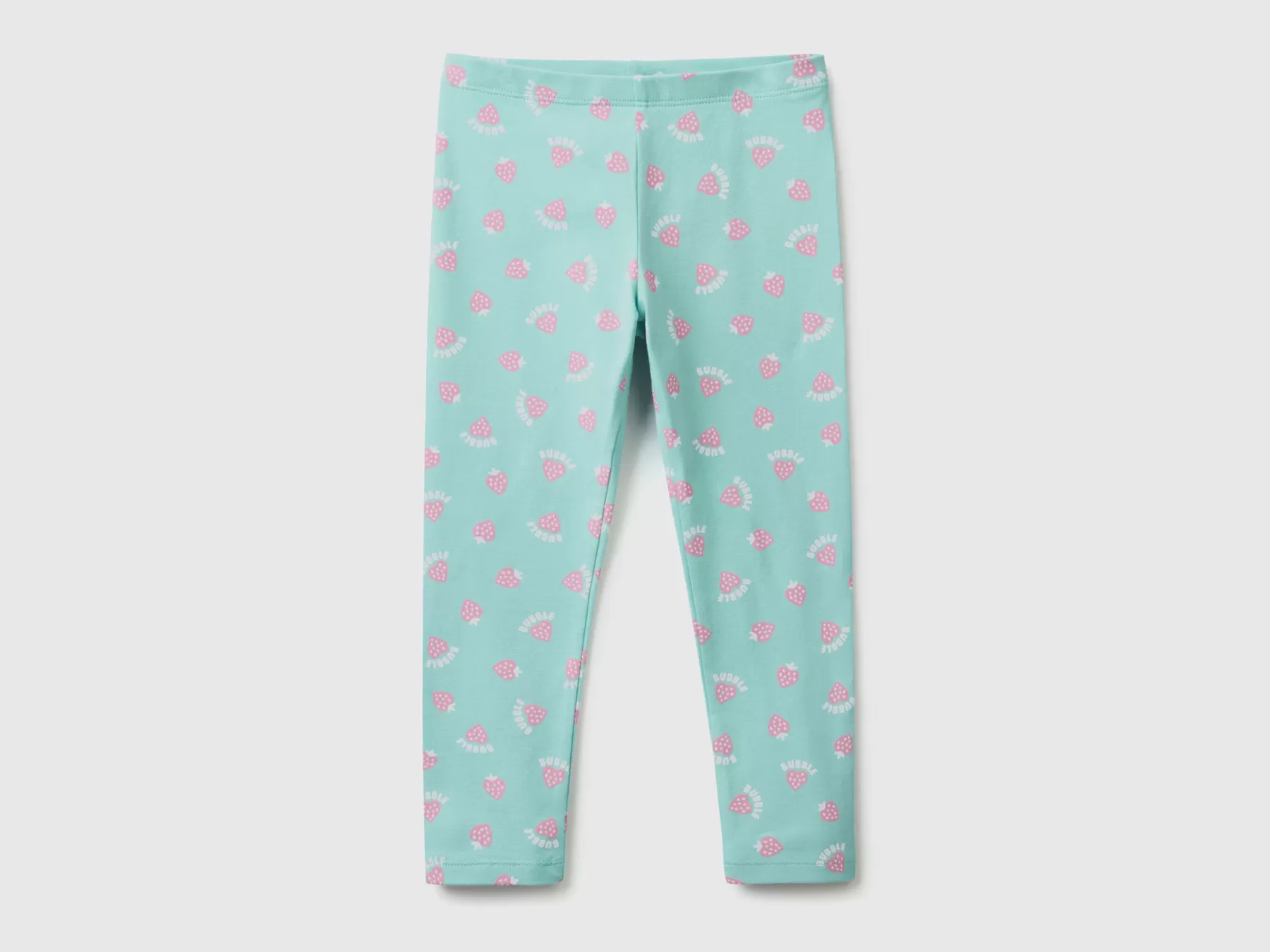 Benetton Leggings Fantasia In Cotone Stretch Azzurro Store