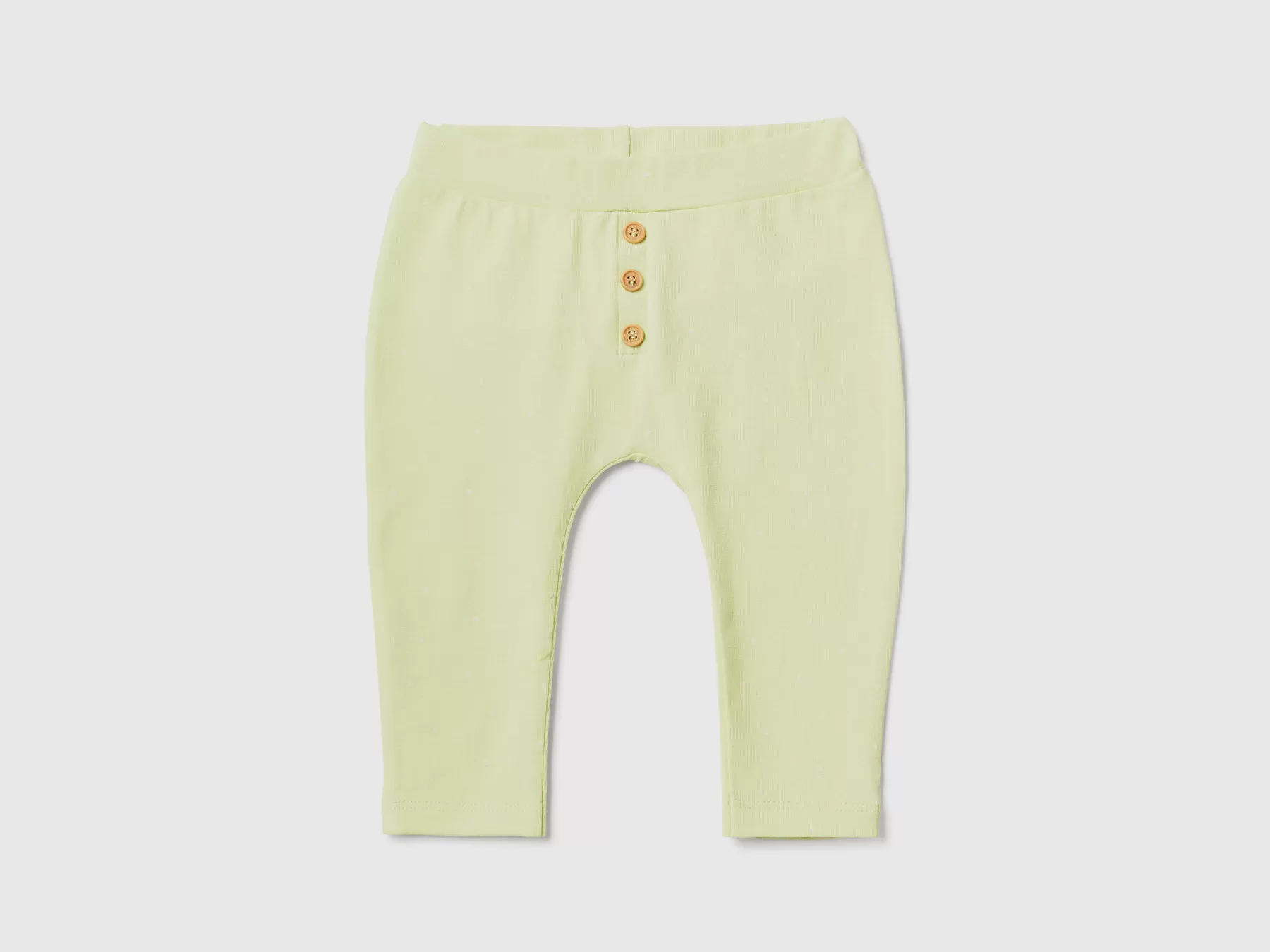 Benetton Leggings Fantasia In Cotone Stretch Lime Discount