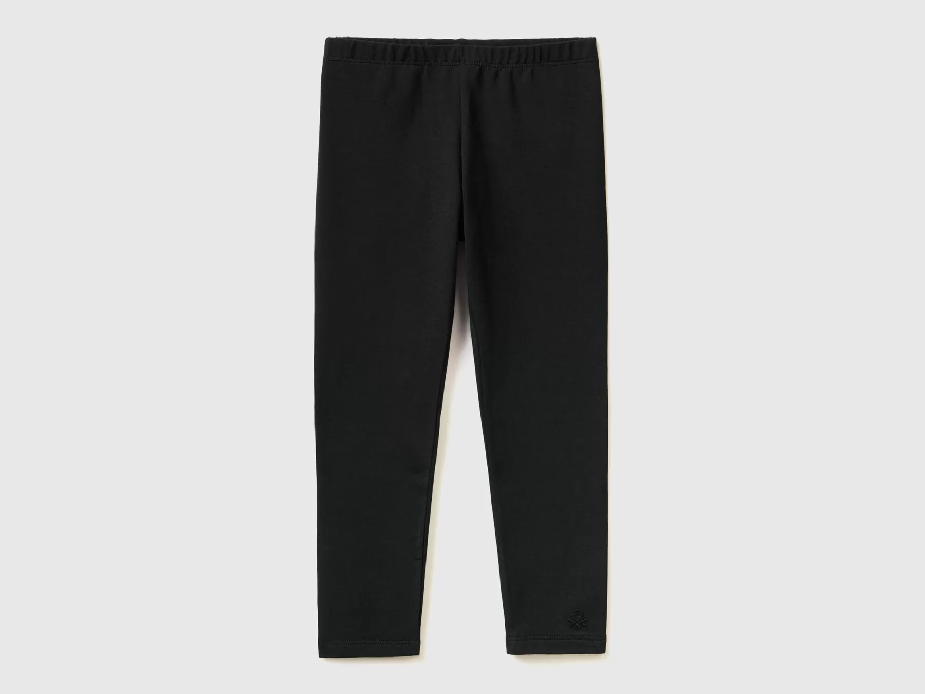 Benetton Leggings In Cotone Stretch Nero Fashion