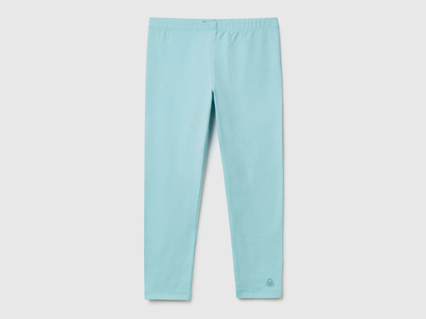 Benetton Leggings In Cotone Stretch Verde Acqua Cheap