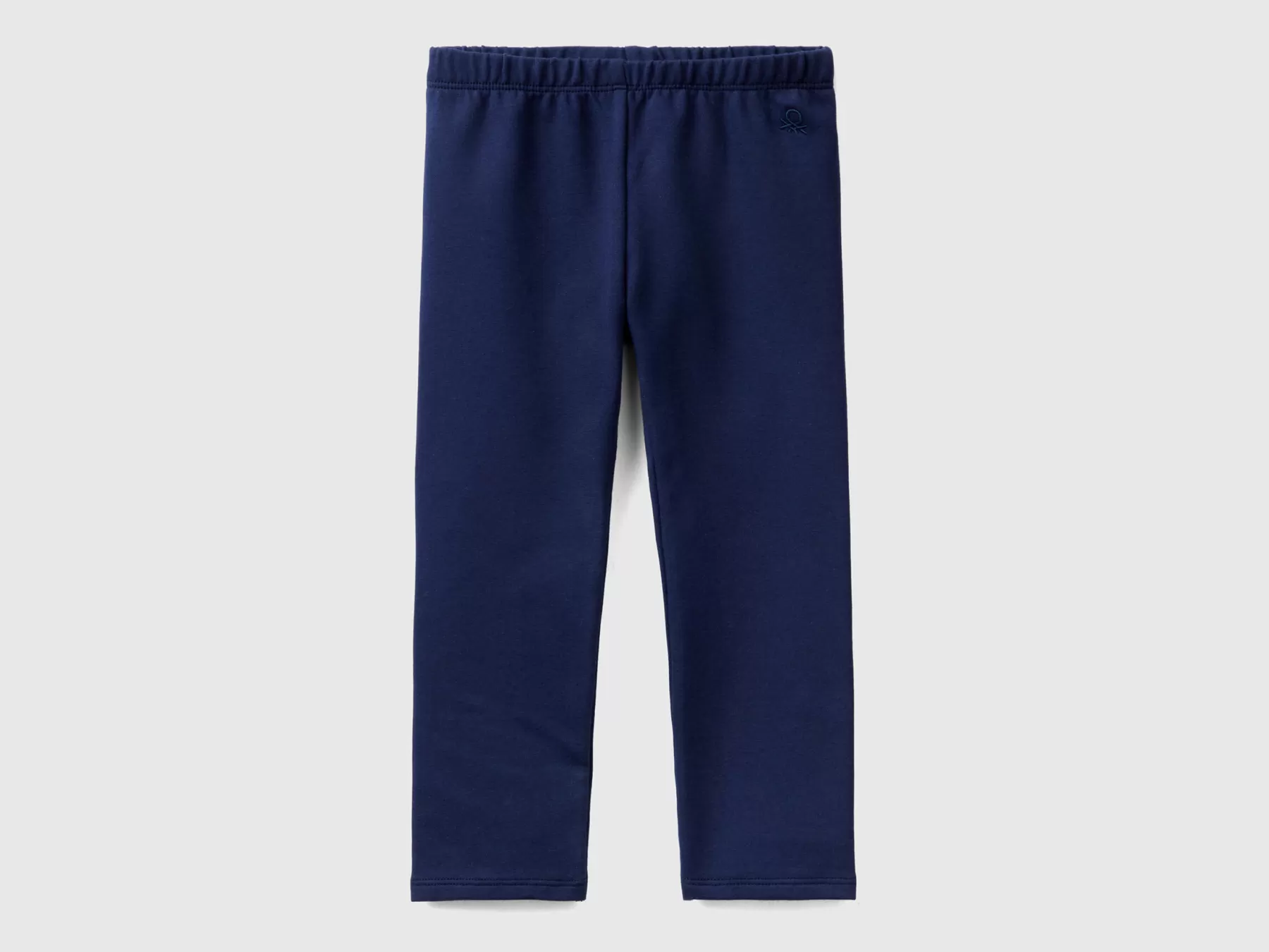 Benetton Leggings In Felpa Calda Blu Scuro New