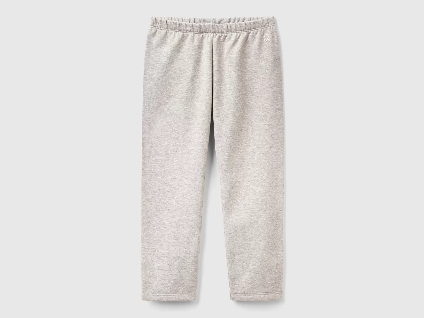 Benetton Leggings In Felpa Calda Grigio Chiaro Outlet