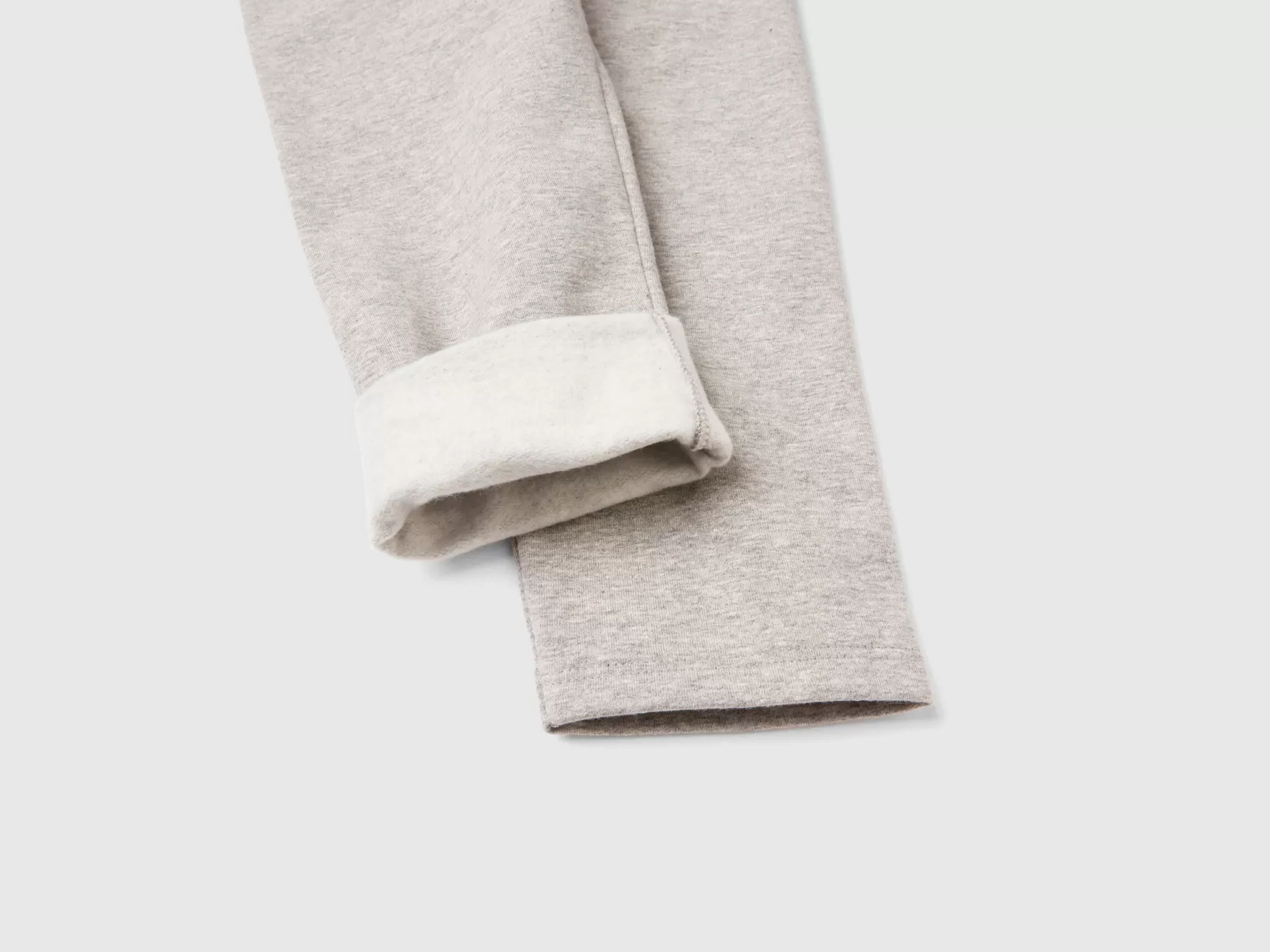 Benetton Leggings In Felpa Calda Grigio Chiaro Outlet