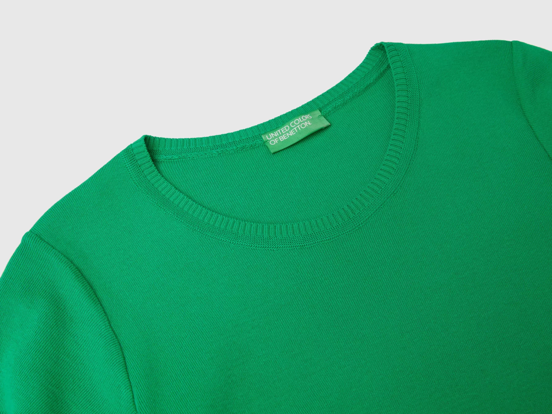 Benetton Maglia A Manica Corta In 100% Cotone Verde Best