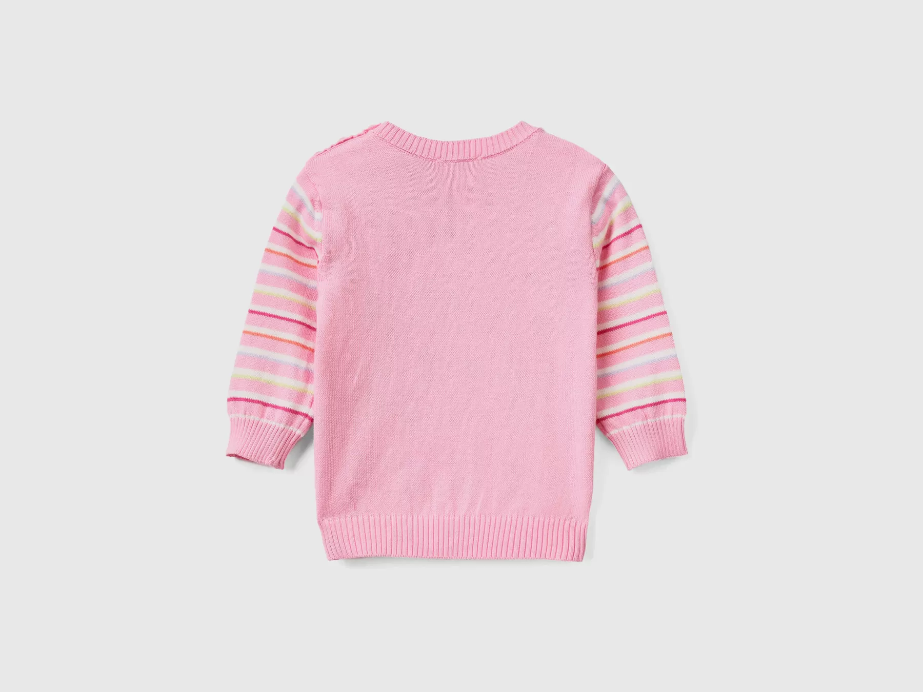 Benetton Maglia A Righe In Puro Cotone Rosa Best Sale