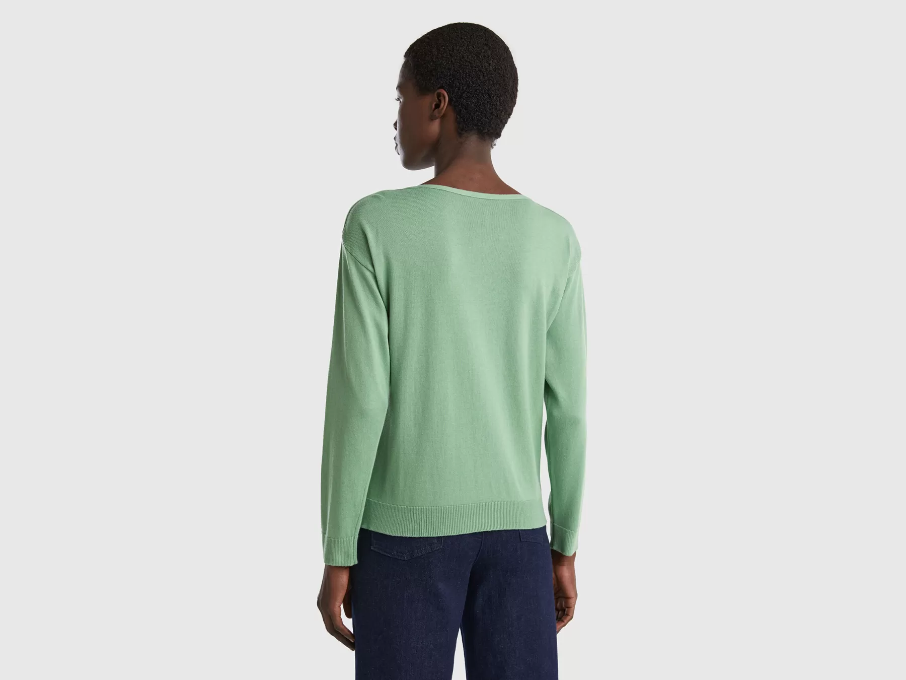 Benetton Maglia Con Scollo A Barchetta Verde Online