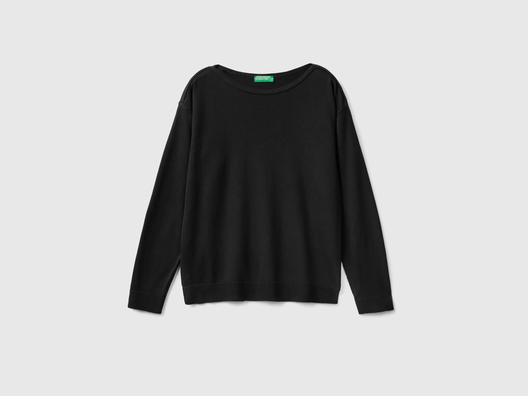 Benetton Maglia Con Scollo A Barchetta Nero Cheap