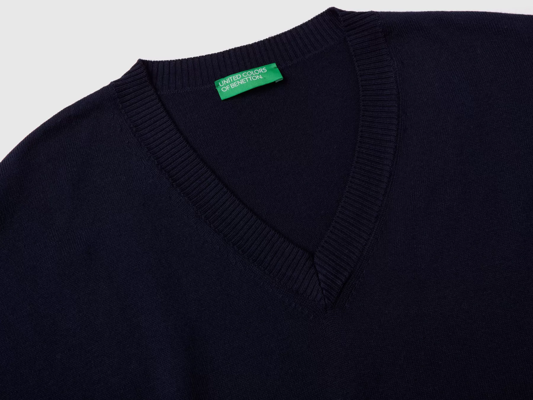 Benetton Maglia Con Scollo A V Blu Scuro Store