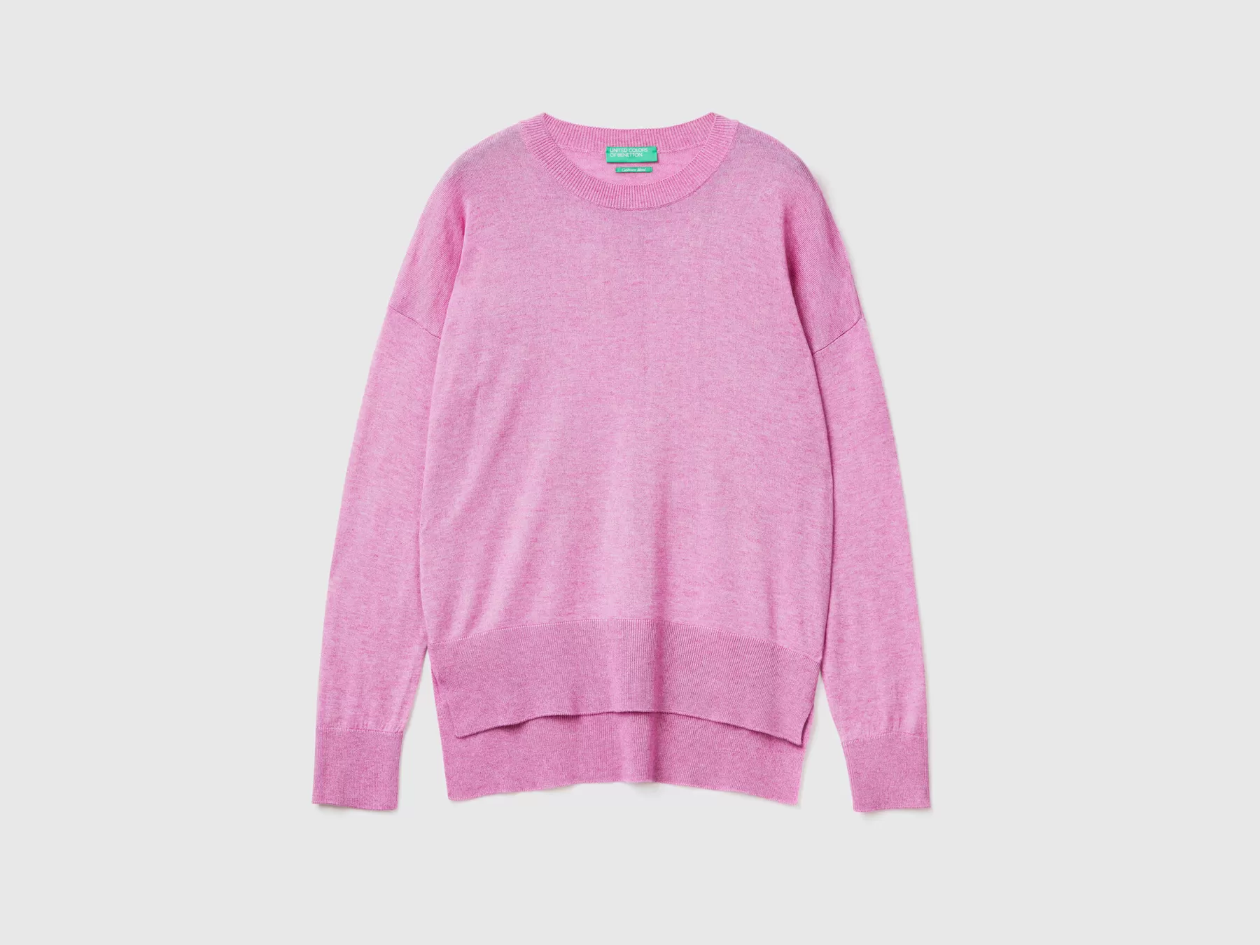 Benetton Maglia Con Spacchi In Misto Viscosa Fucsia Sale