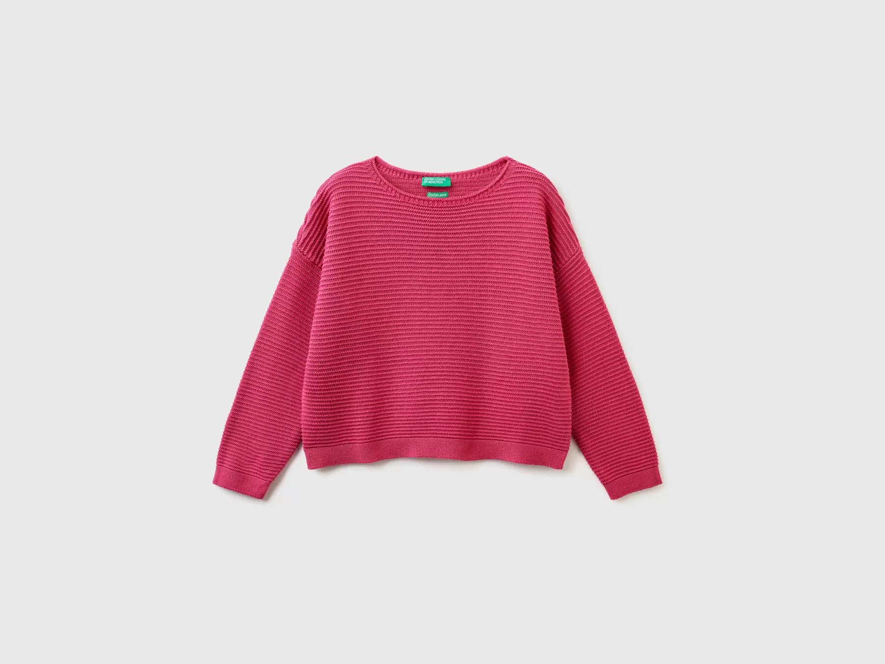 Benetton Maglia In Misto Cotone Riciclato Fucsia Best Sale