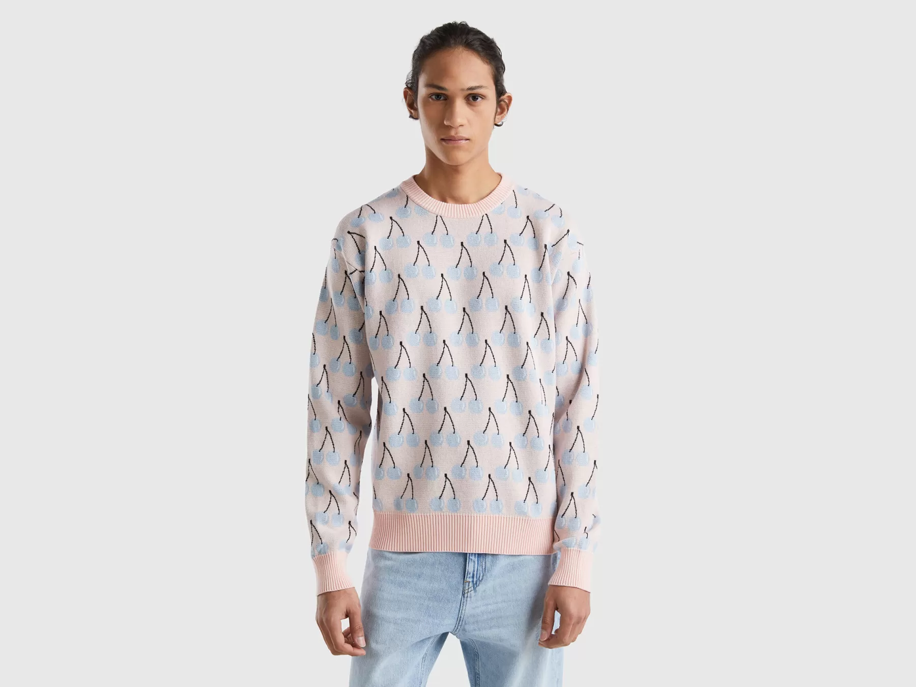 Benetton Magliacon Pattern Ciliegie Rosa Flash Sale