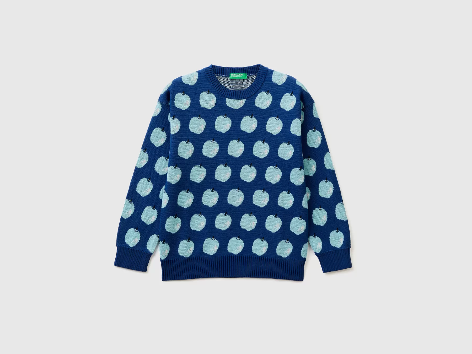 Benetton Magliacon Pattern Mele Blu Fashion