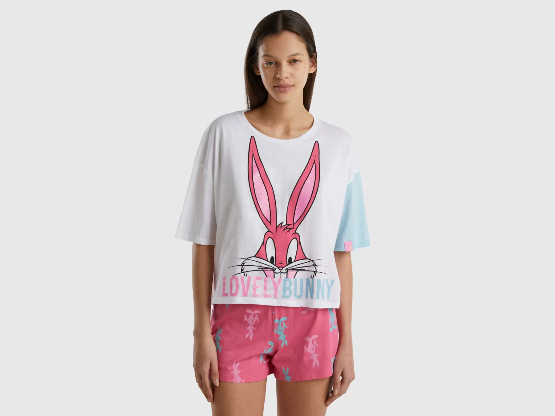 Benetton Maglietta Bugs Bunny In Cotone Leggero Bianco Sale