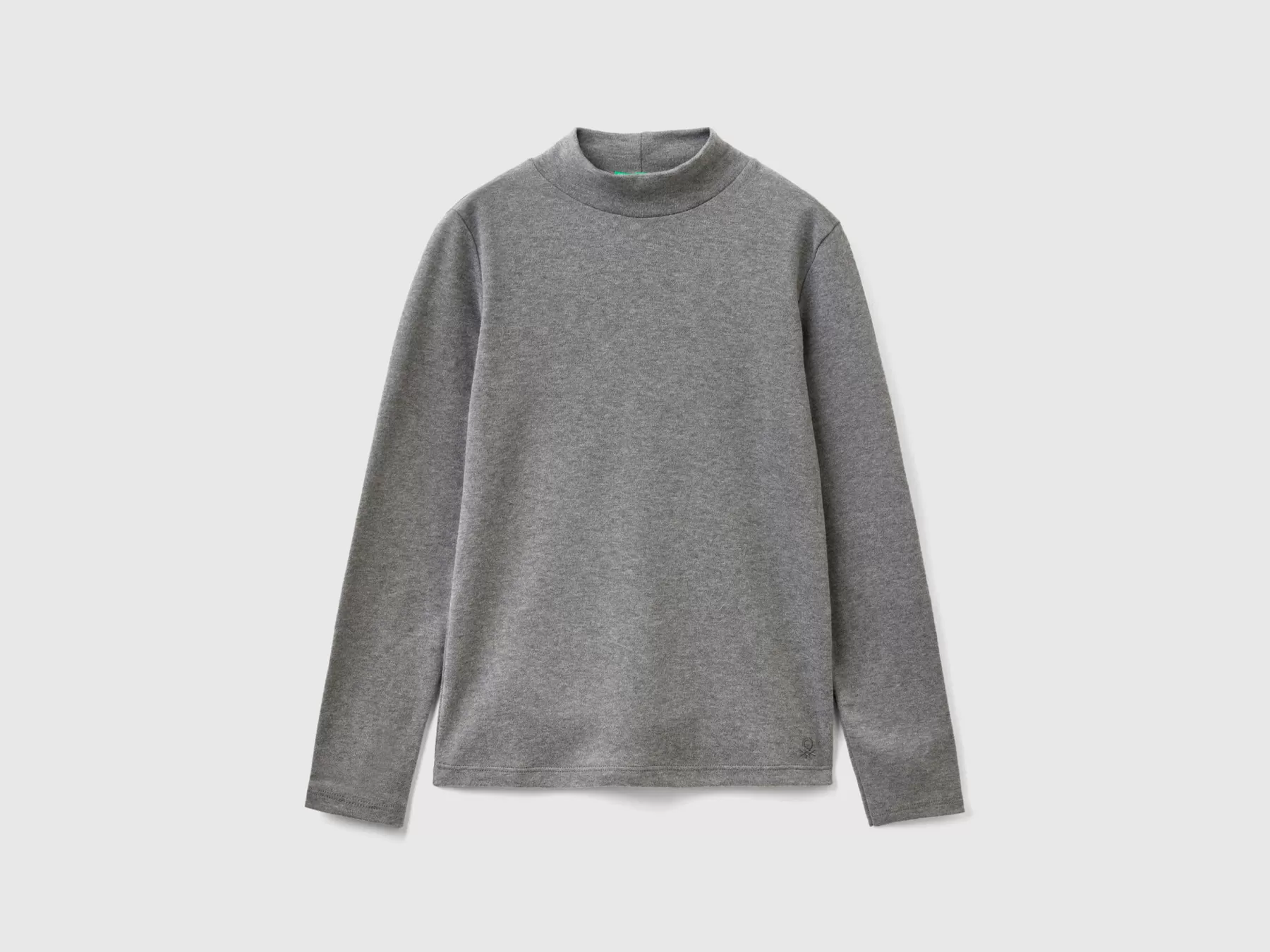 Benetton Maglietta In Puro Cotone Biologico Grigio Scuro Shop