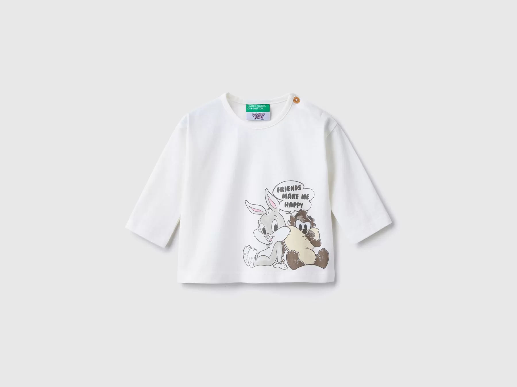 Benetton Maglietta Looney Tunes 100% Cotone Bianco Store