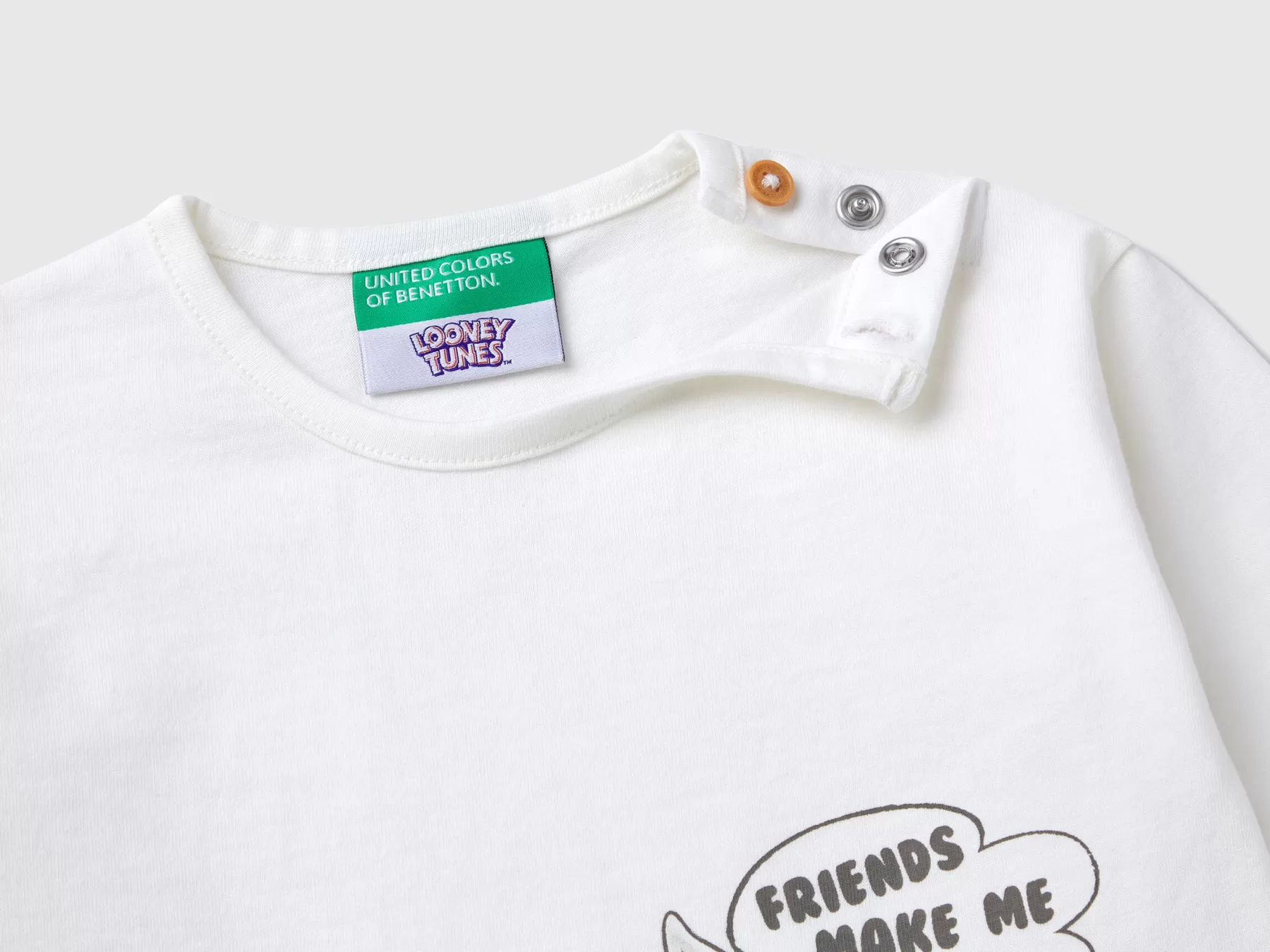 Benetton Maglietta Looney Tunes 100% Cotone Bianco Store