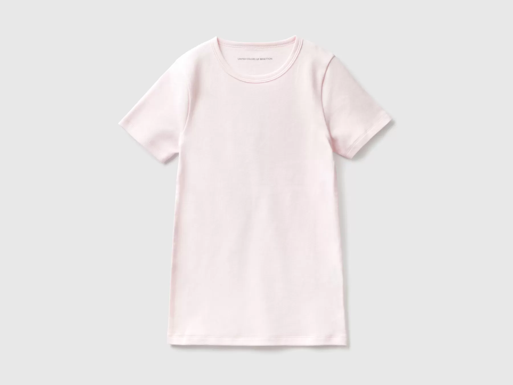 Benetton Maglietta Manica Corta In Caldo Cotone Rosa Tenue Best Sale