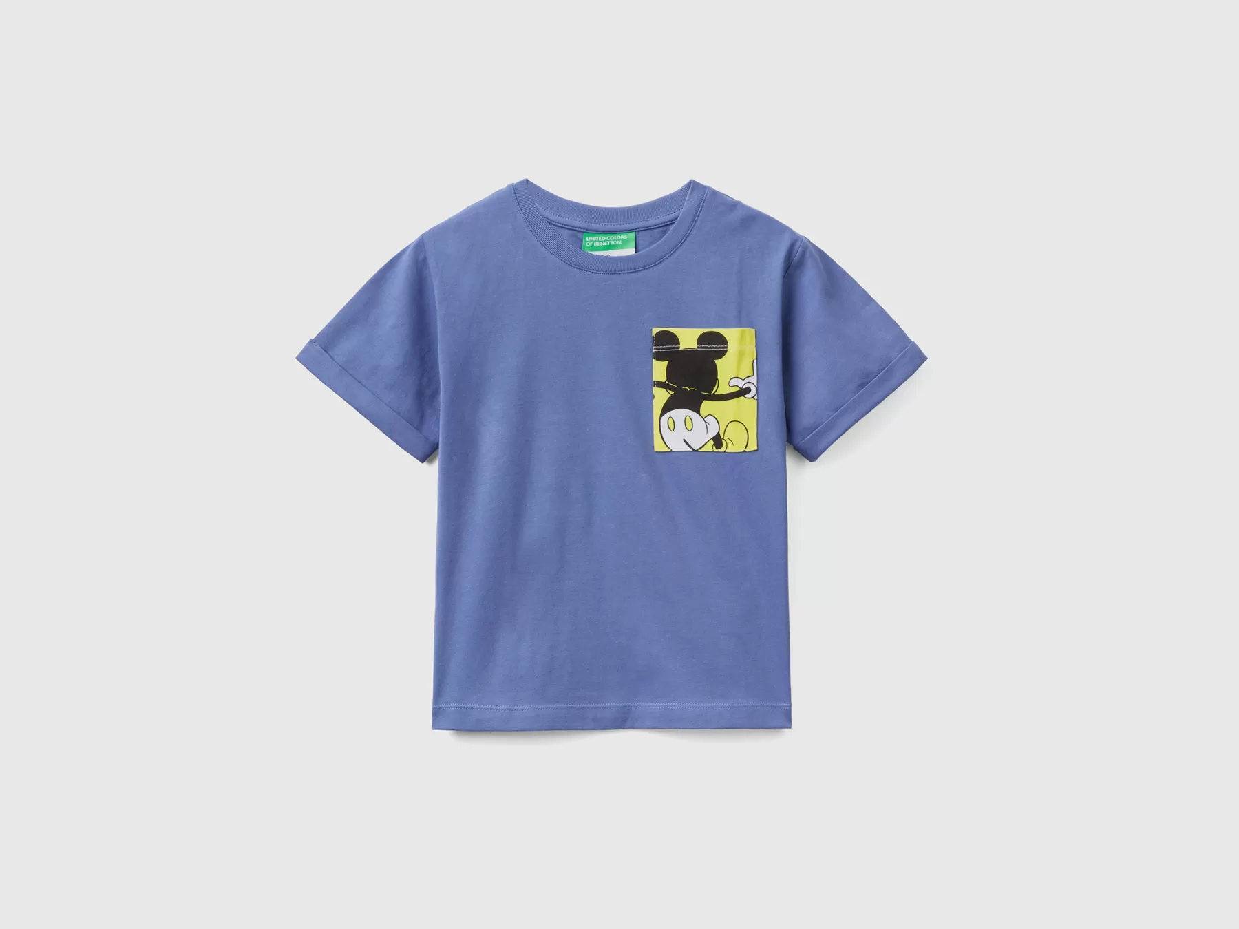 Benetton Maglietta Mickey Mouse Over Fit Blu Sale