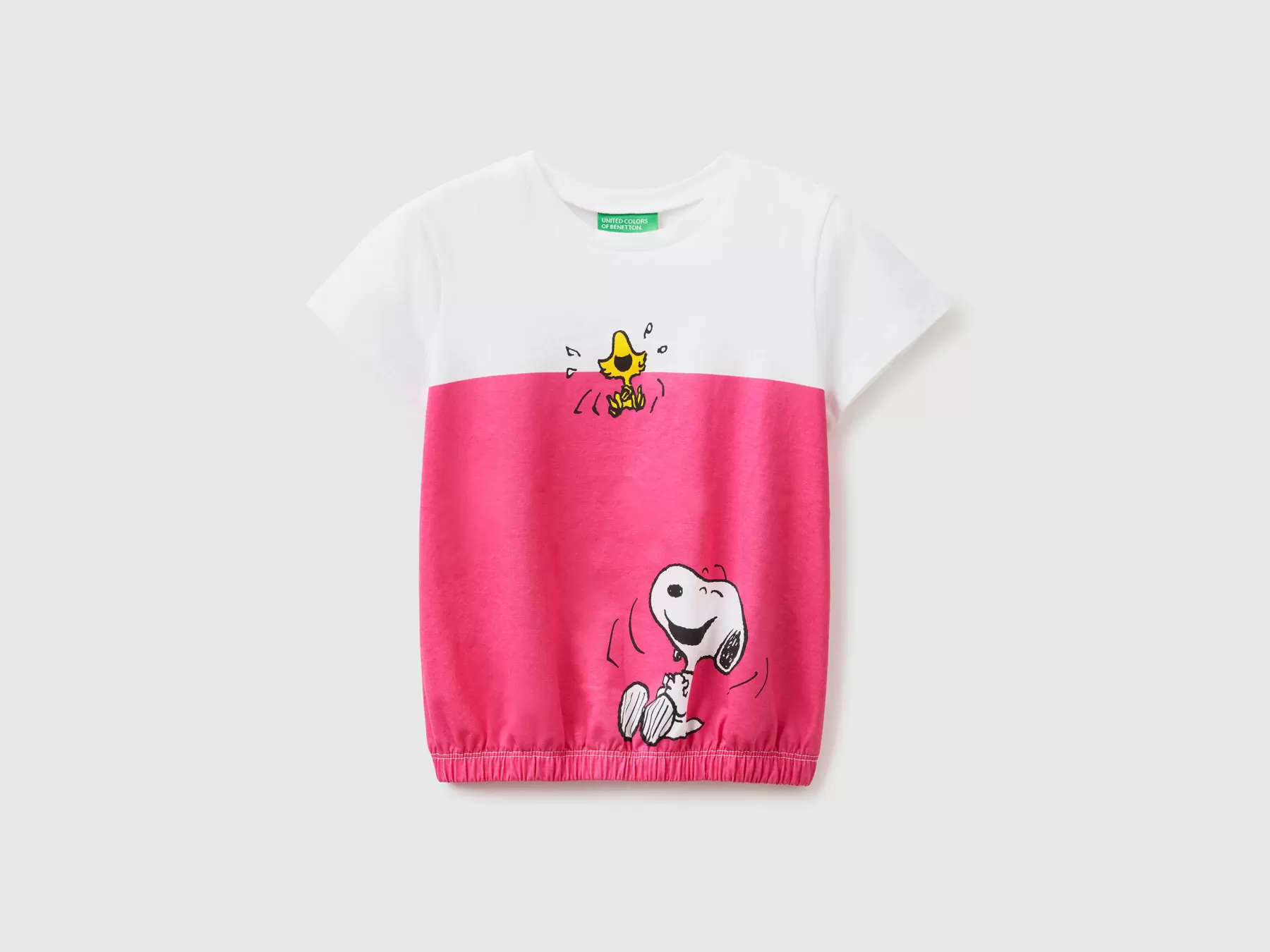 Benetton Maglietta Peanuts Con Elastico Al Fondo Fucsia Cheap