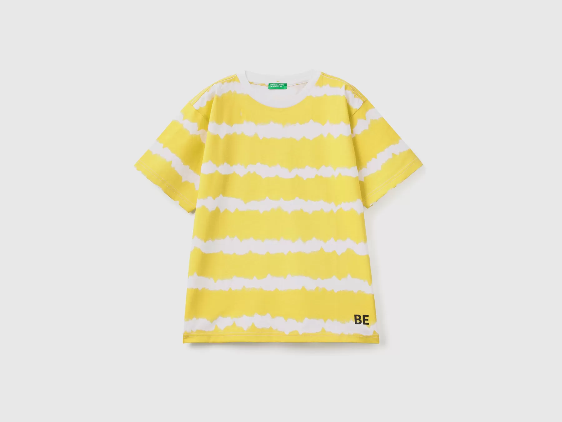 Benetton Maglietta Tye-Dye Over Fit Giallo Discount