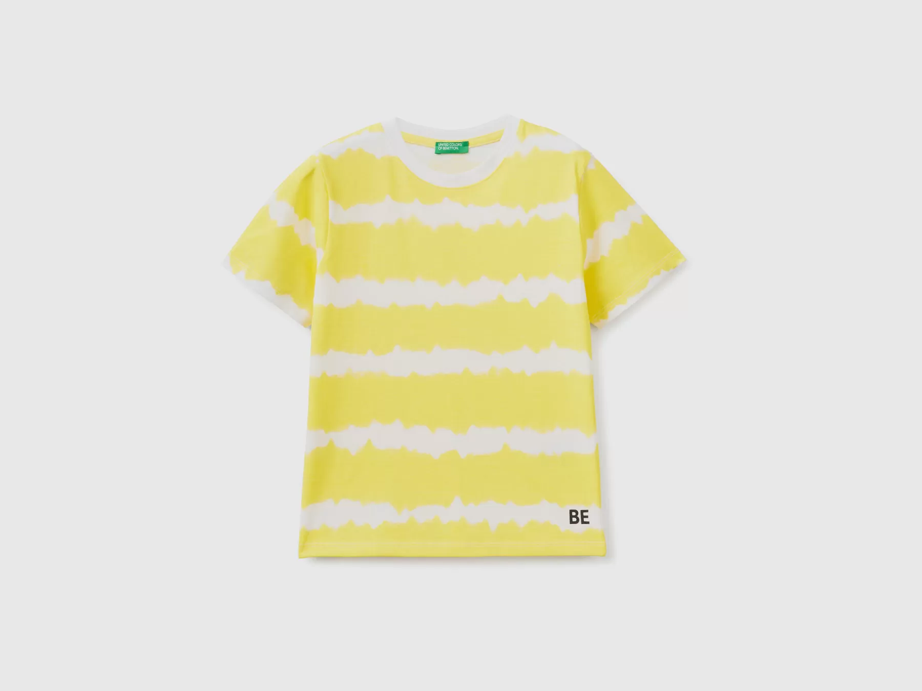 Benetton Maglietta Tye-Dye Regular Fit Giallo Cheap