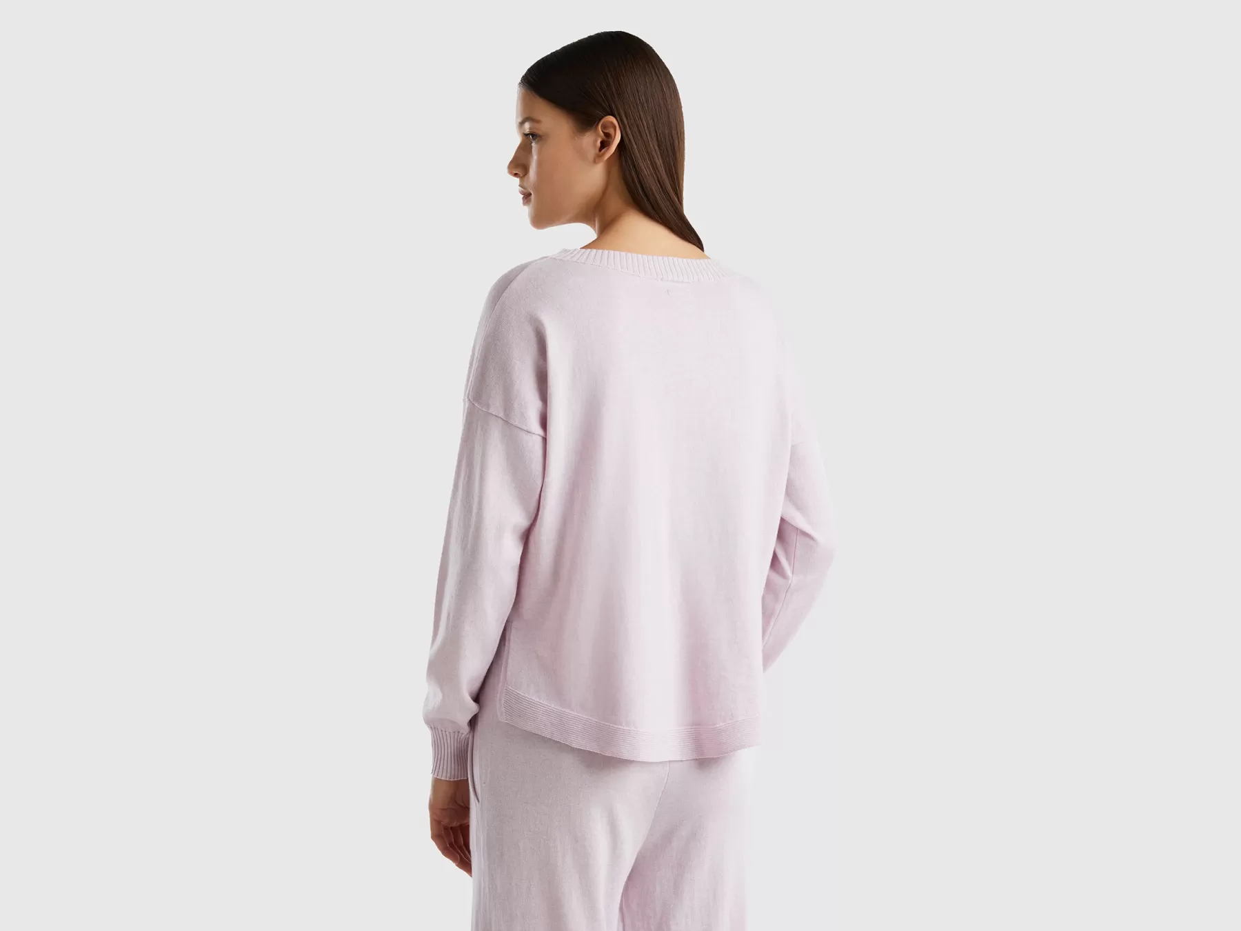 Benetton Maglioncino In Misto Cashmere Rosa Tenue Shop