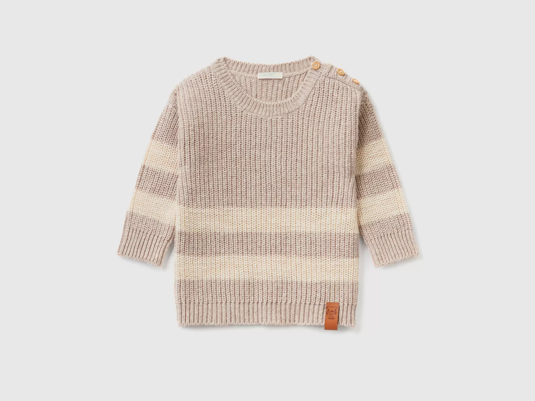 Benetton Maglioncino In Misto Cotone Riciclato Beige Online