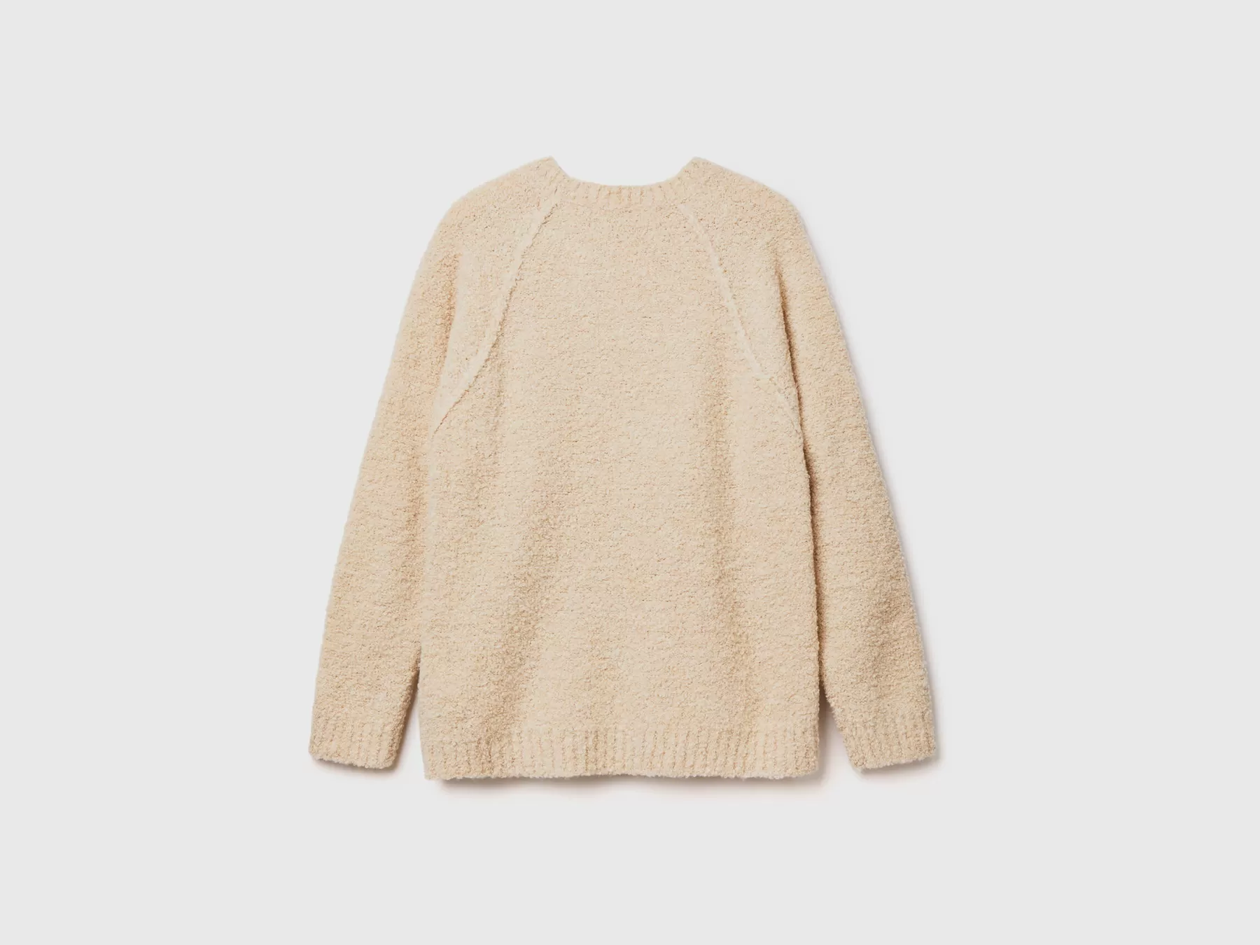 Benetton Maglione In Filato Boucle Beige Fashion