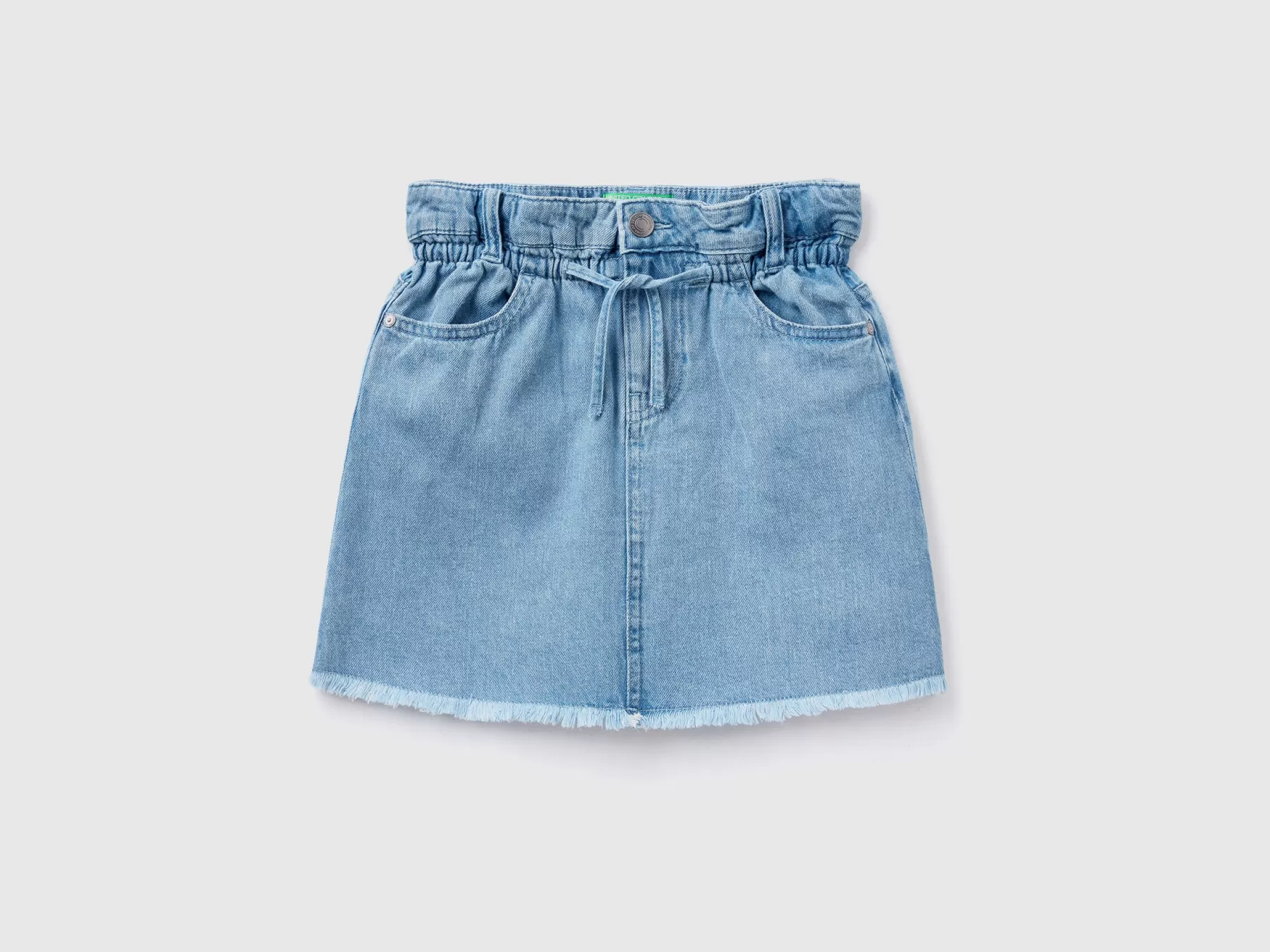 Benetton Minigonna Di Jeans Leggero Azzurro Outlet