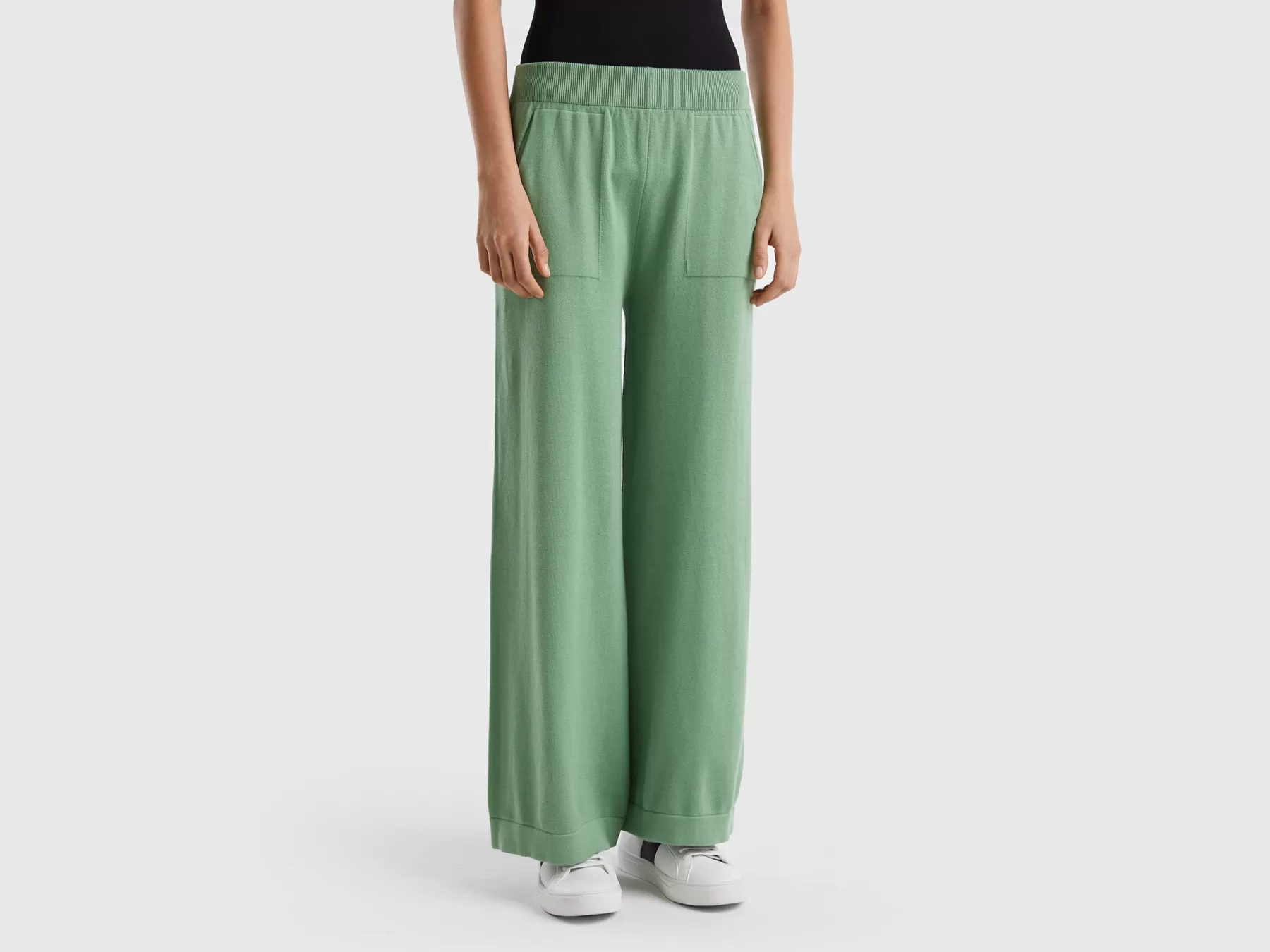 Benetton Pantaloni Ampi In Maglia Verde Store