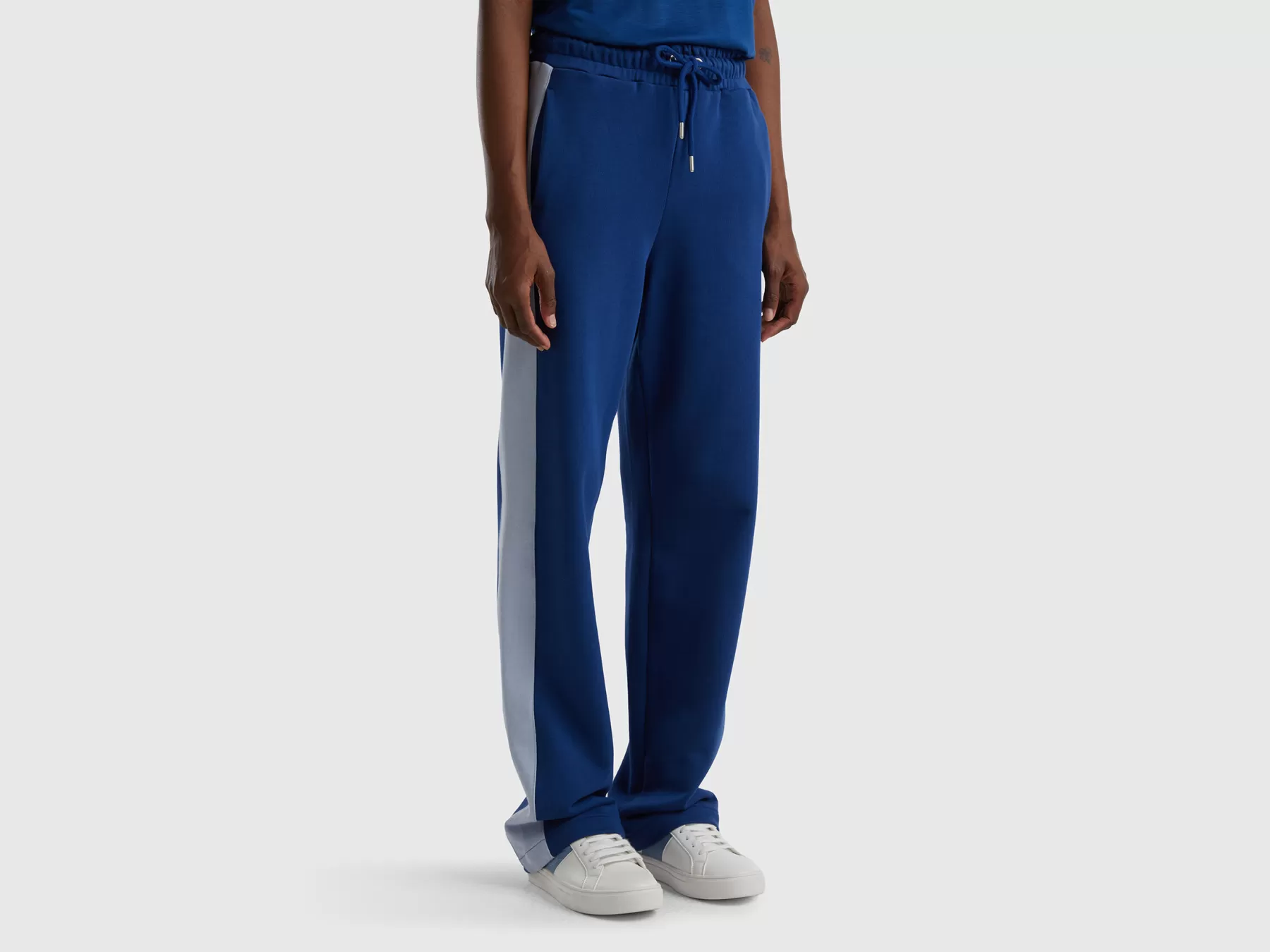 Benetton Pantaloni Blu Con Banda Celeste Blu Scuro Best