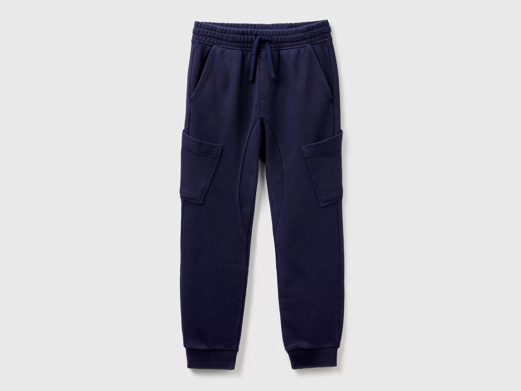 Benetton Pantaloni Cargo In Felpa Blu Scuro Best Sale