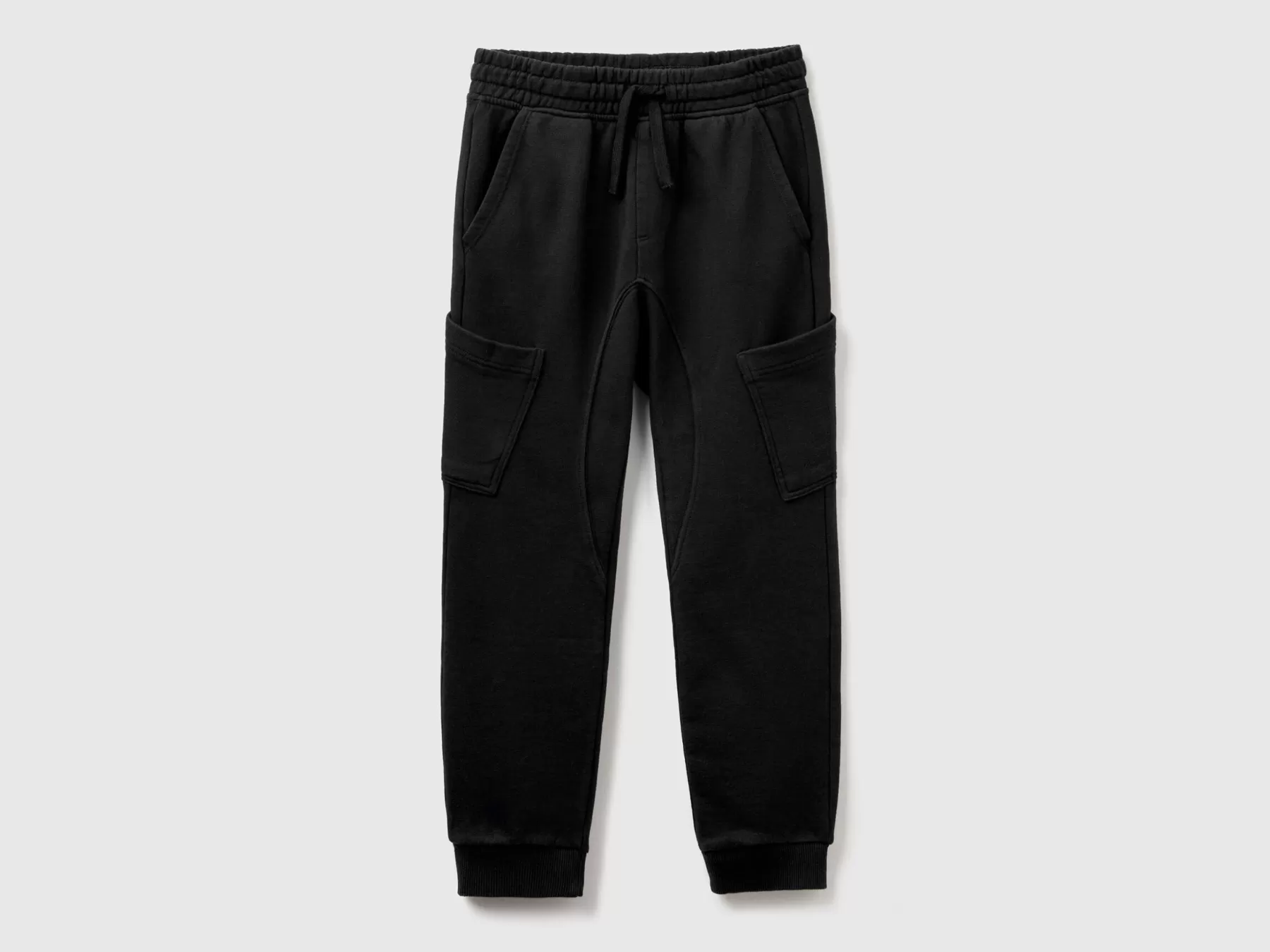 Benetton Pantaloni Cargo In Felpa Nero Flash Sale