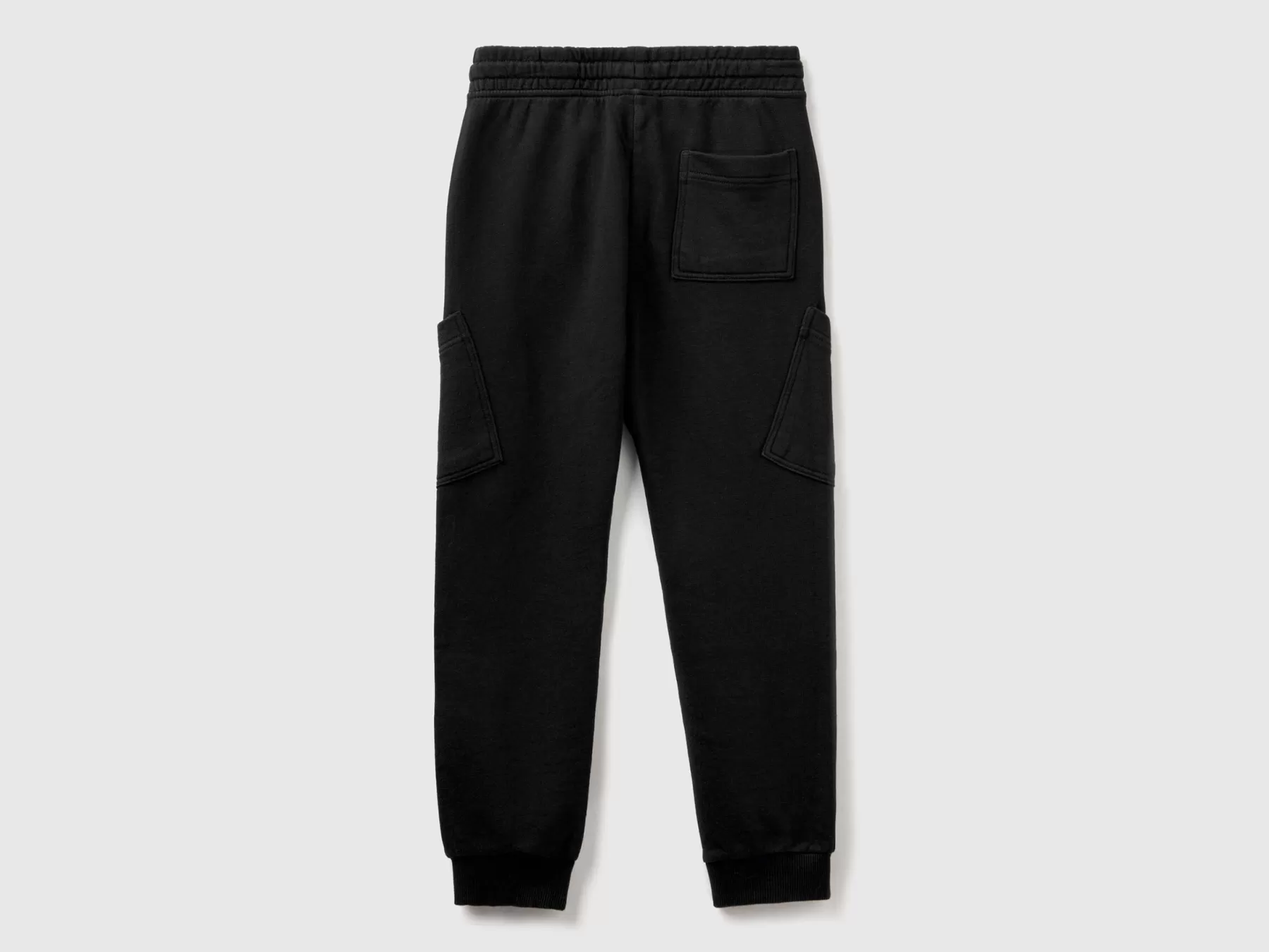 Benetton Pantaloni Cargo In Felpa Nero Flash Sale