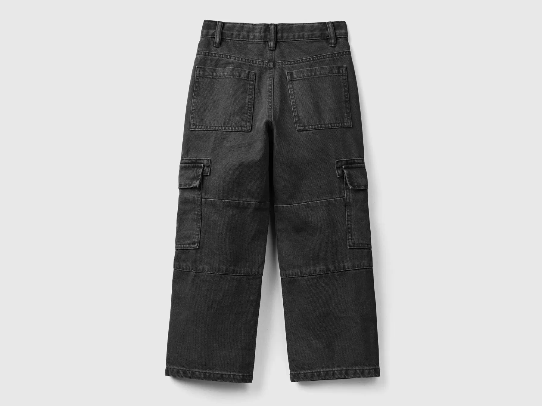 Benetton Pantaloni Cargo Loose Fit Grigio Scuro Sale