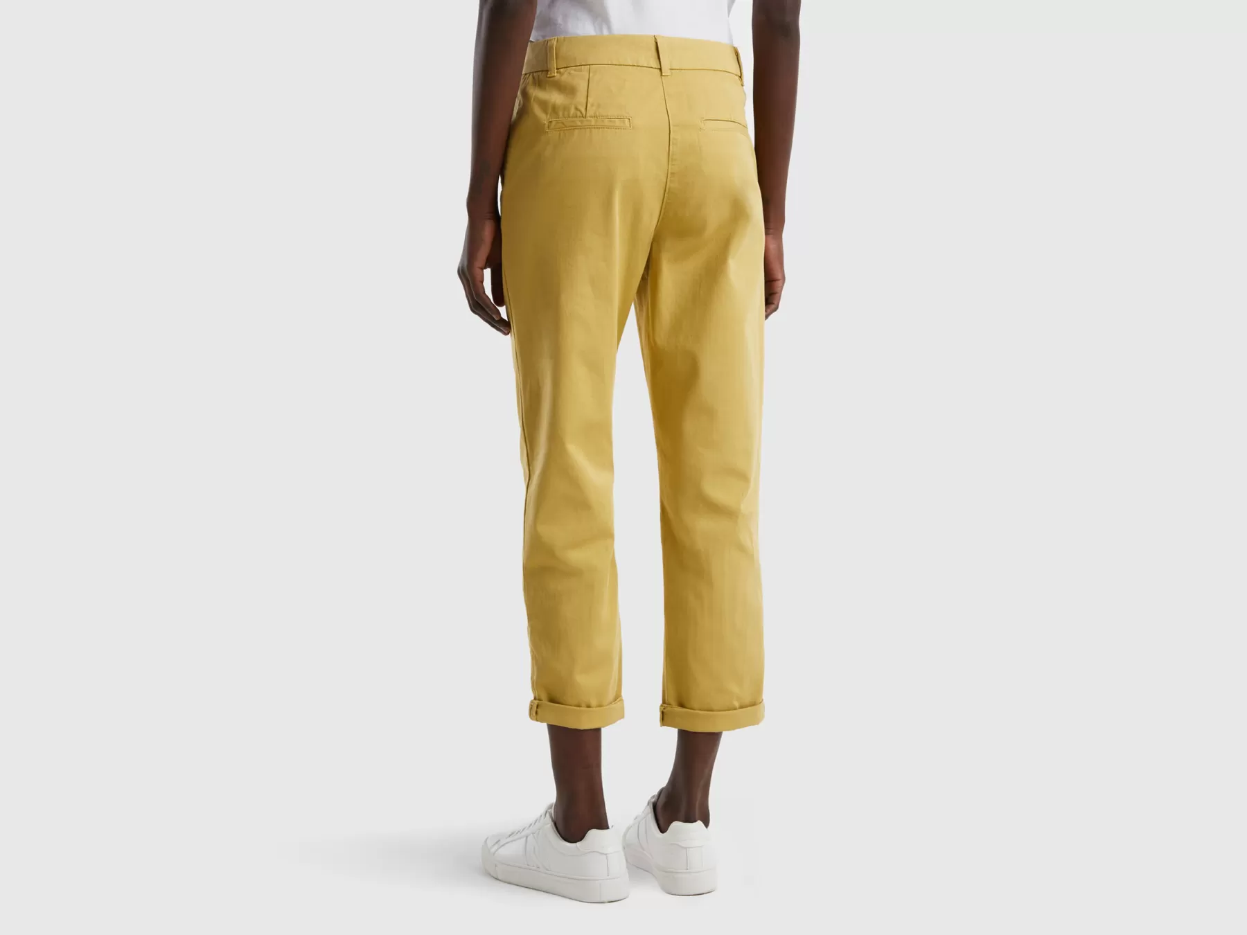 Benetton Pantaloni Chino In Cotone Stretch Senape Store