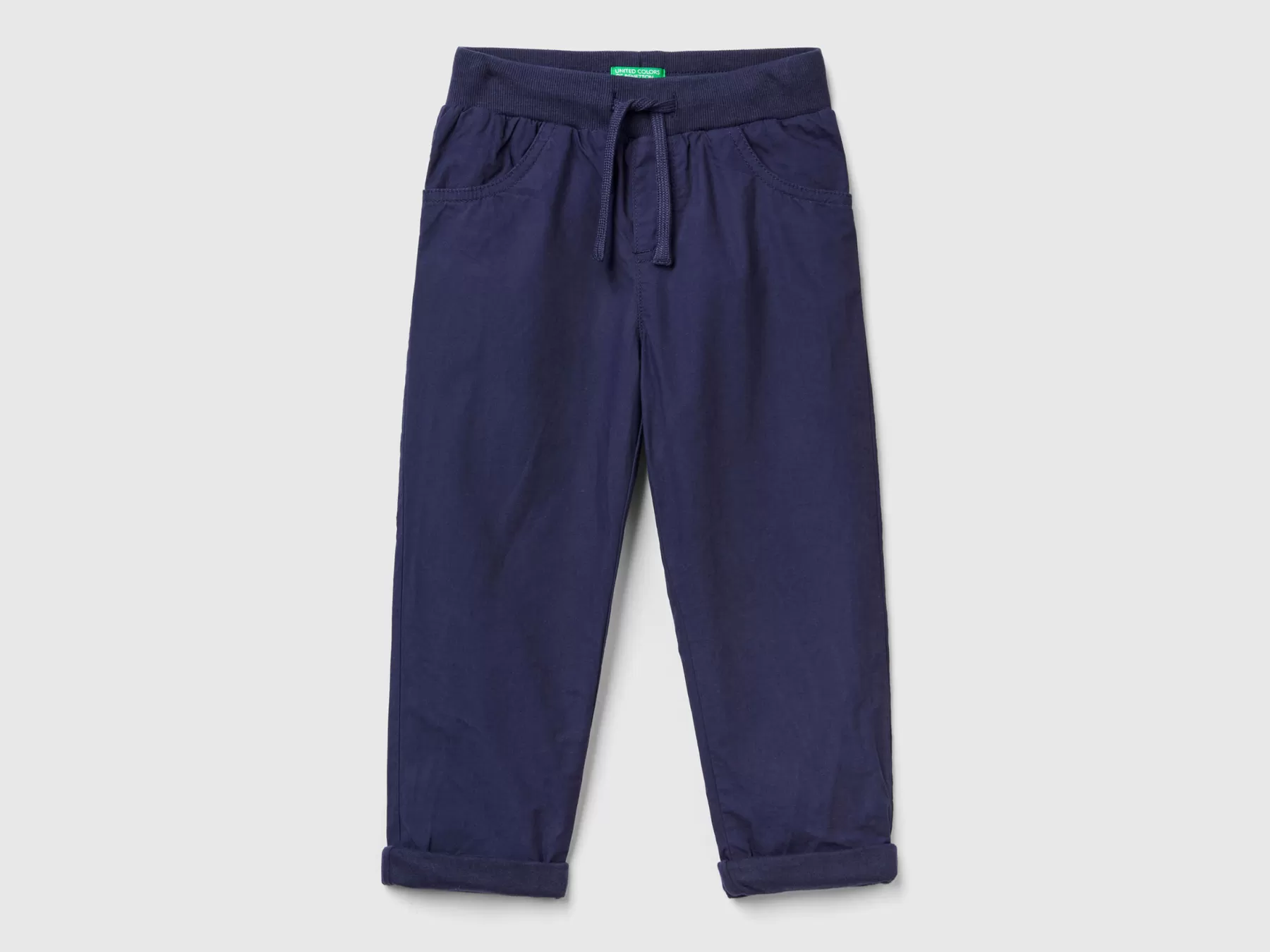 Benetton Pantaloni Con Coulisse Blu Scuro Clearance