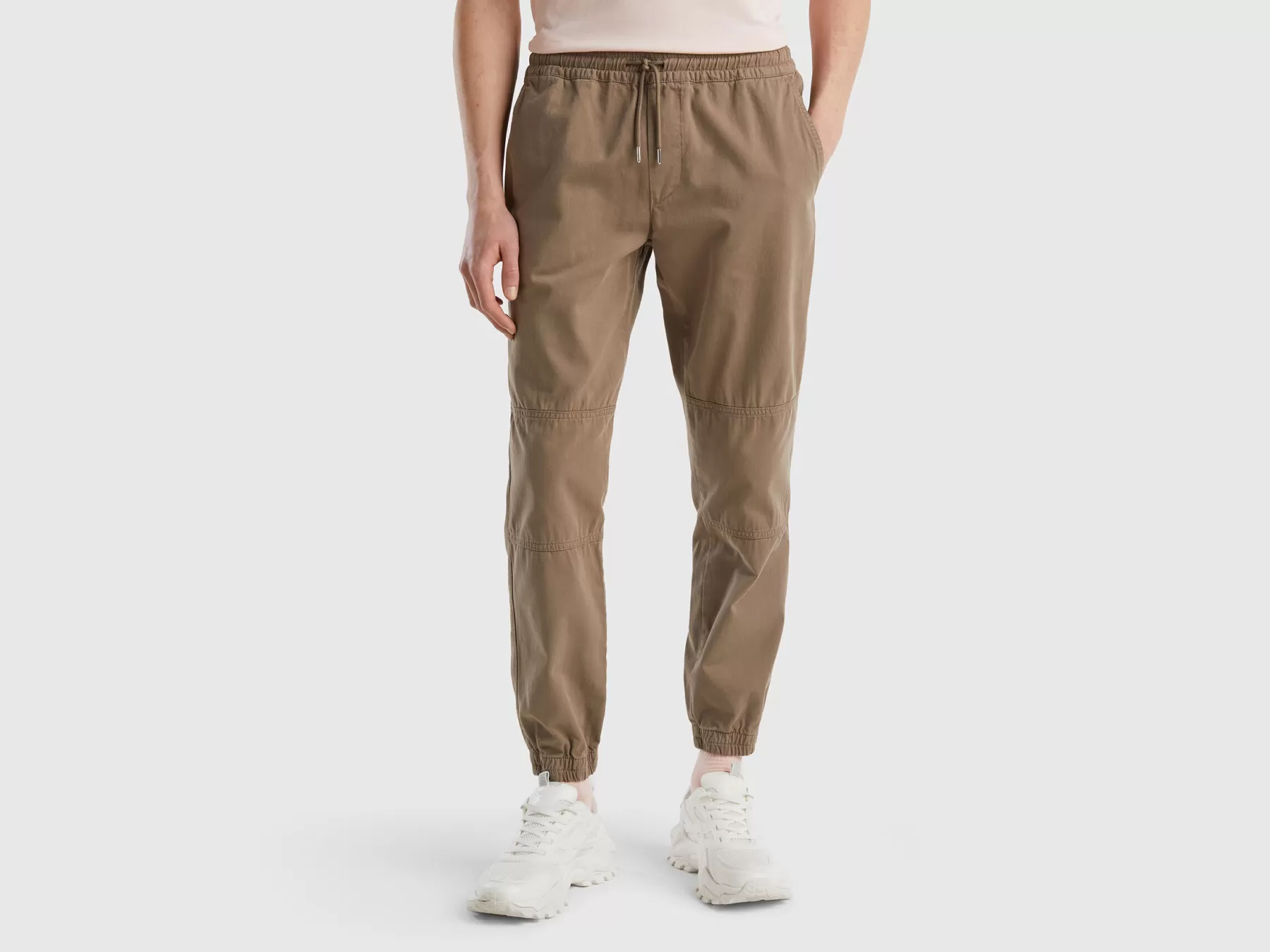 Benetton Pantaloni Con Coulisse Tortora Fashion