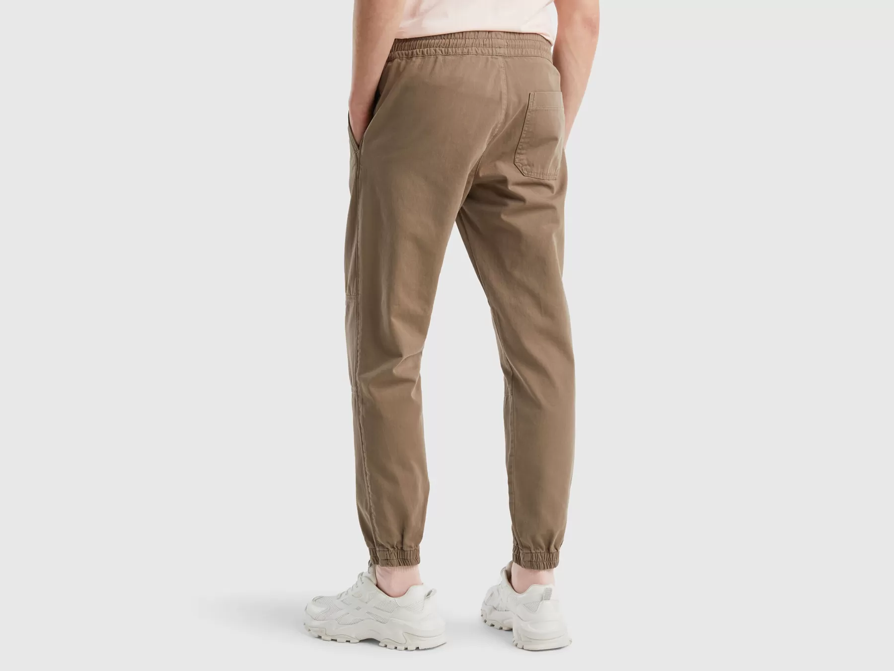 Benetton Pantaloni Con Coulisse Tortora Fashion